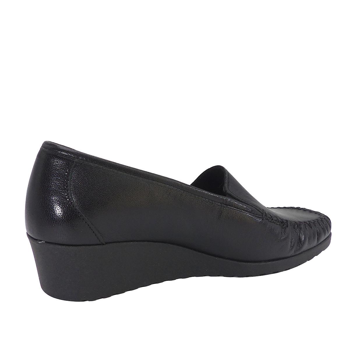 Mocassin compensé en cuir Kastor Noir Ballerines, Derbies et