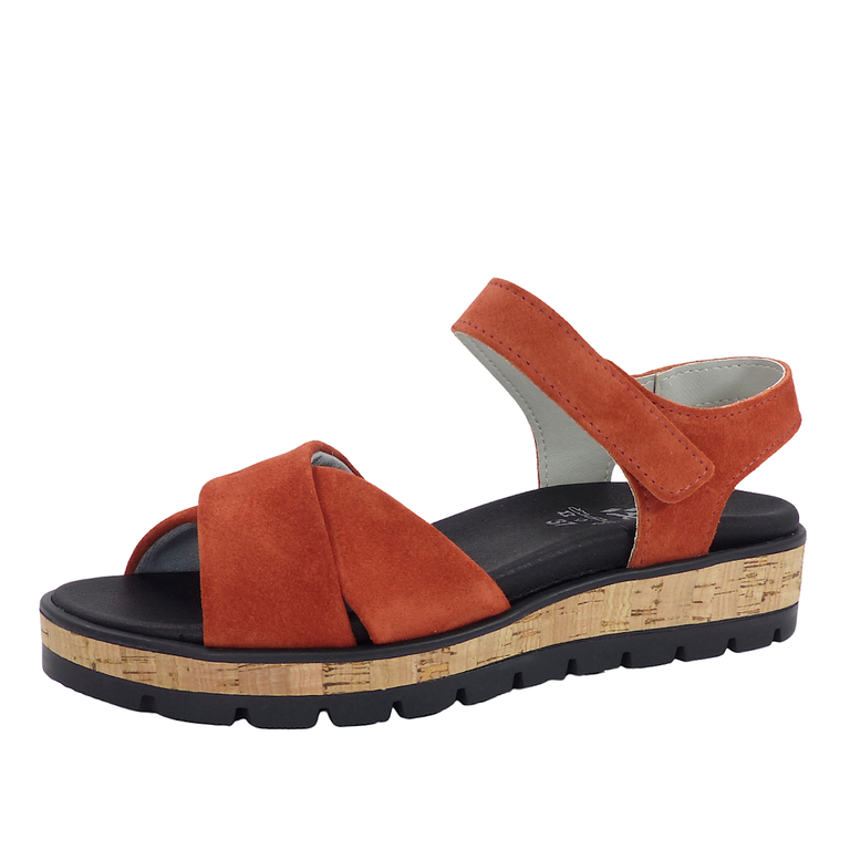 Sandale à semelle amovible Betty Brique Sandales compensées à talons Mes Jolis Souliers