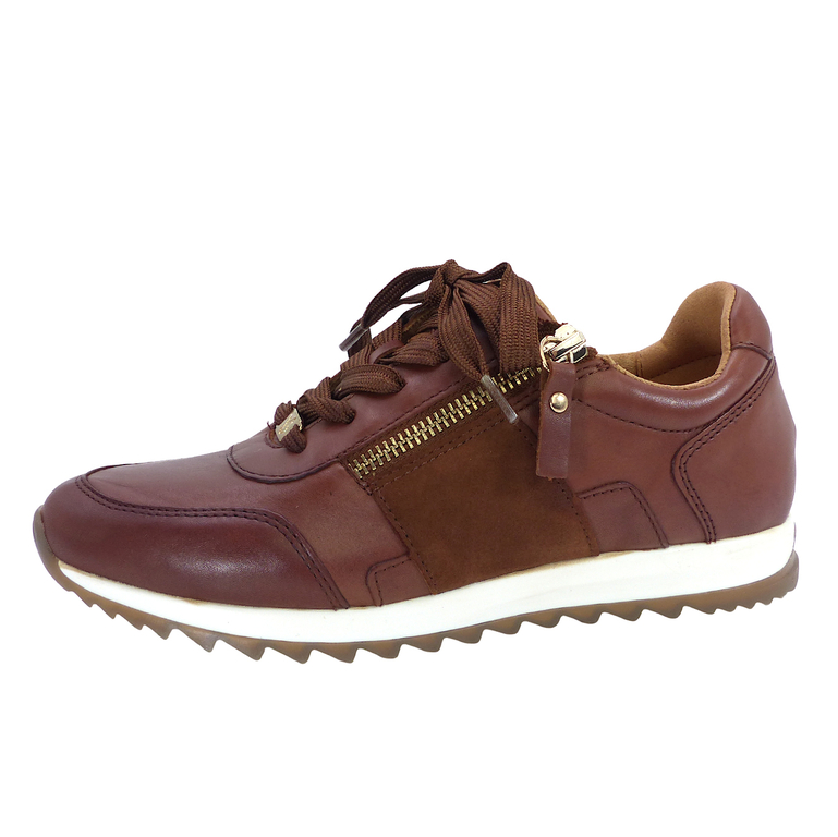 Basket en cuir à fermeture éclair 23600 Cognac Sneakers / Baskets / Tennis Mes Jolis Souliers