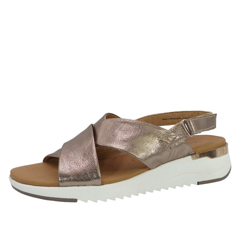 Sandales Compensées Corine - Pointure 39/40 - Cuir Argenté - Occasion - Talon Haut
