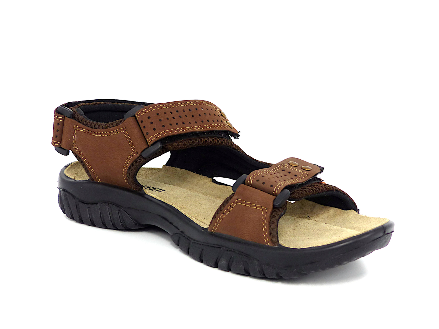 Sandale confort en cuir 10003 Chocolat Chaussures Homme Mes Jolis Souliers