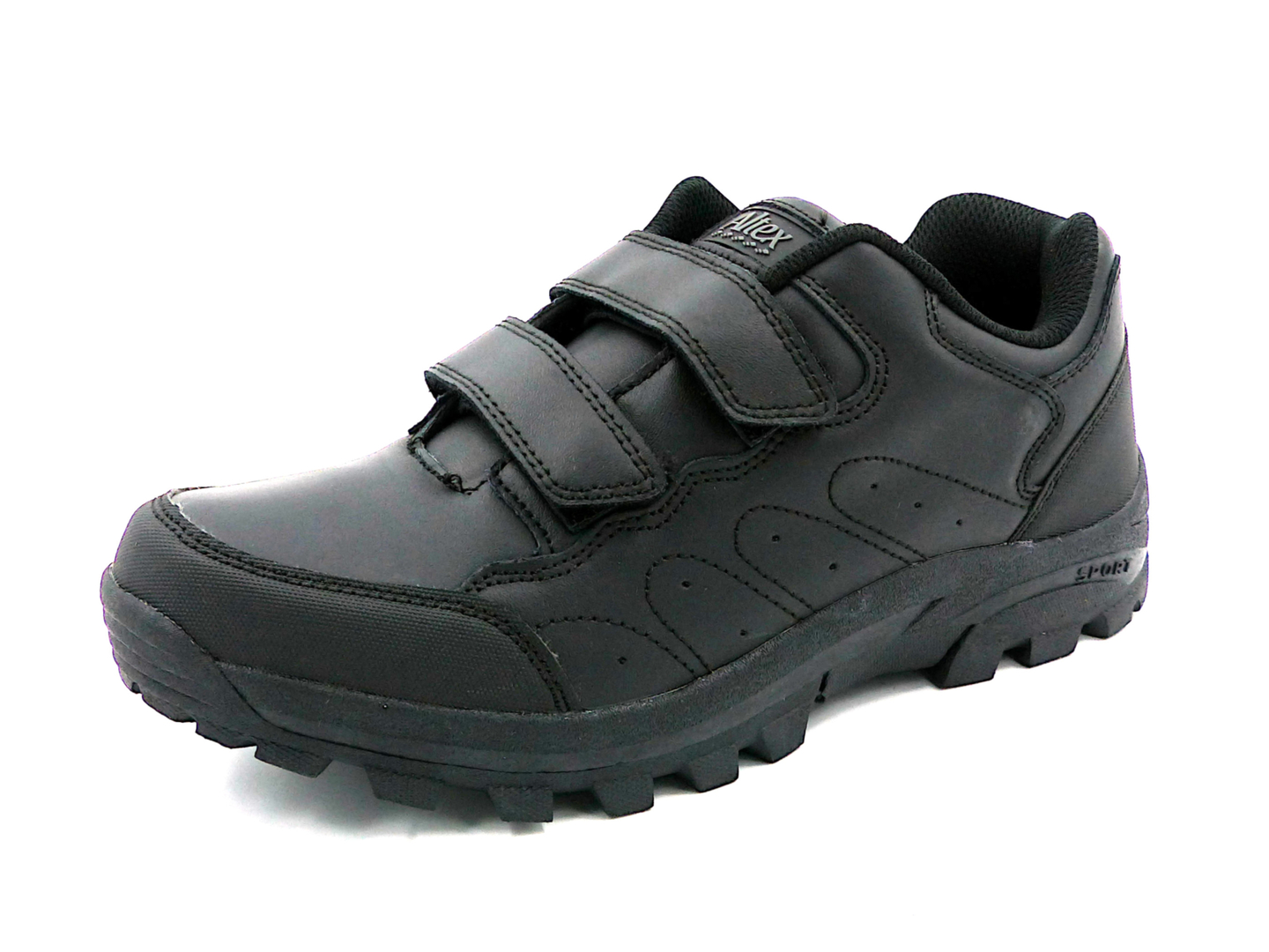 Basket à velcro en cuir noir Beeper - Chaussures Homme ...