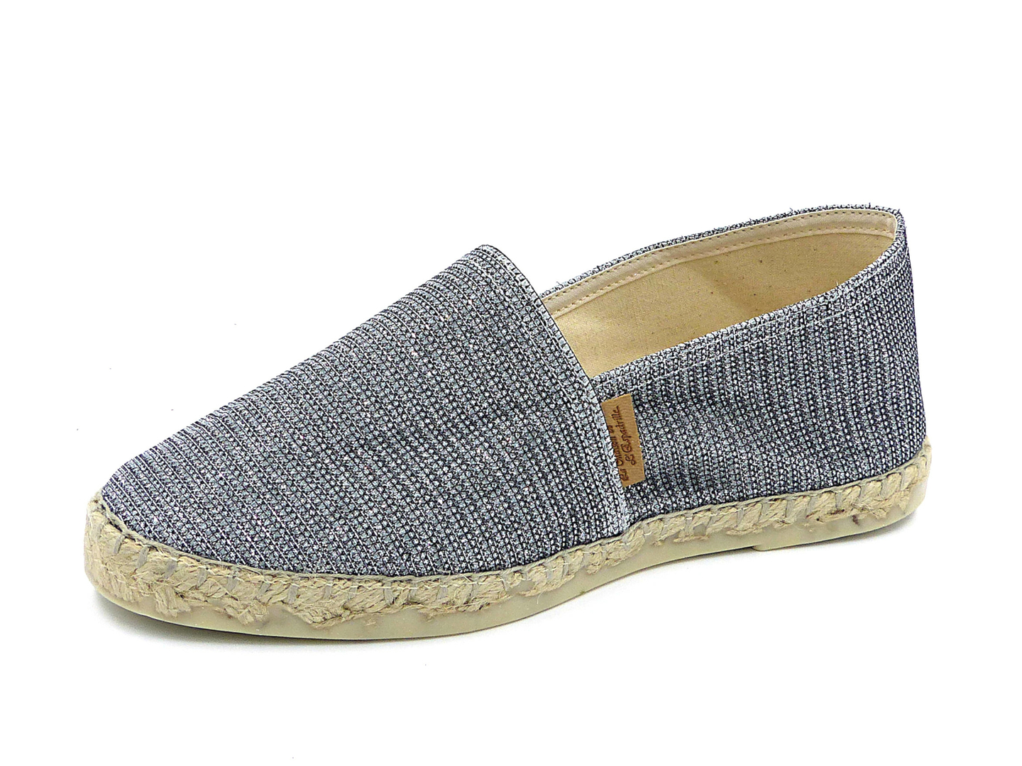 espadrille argentée femme