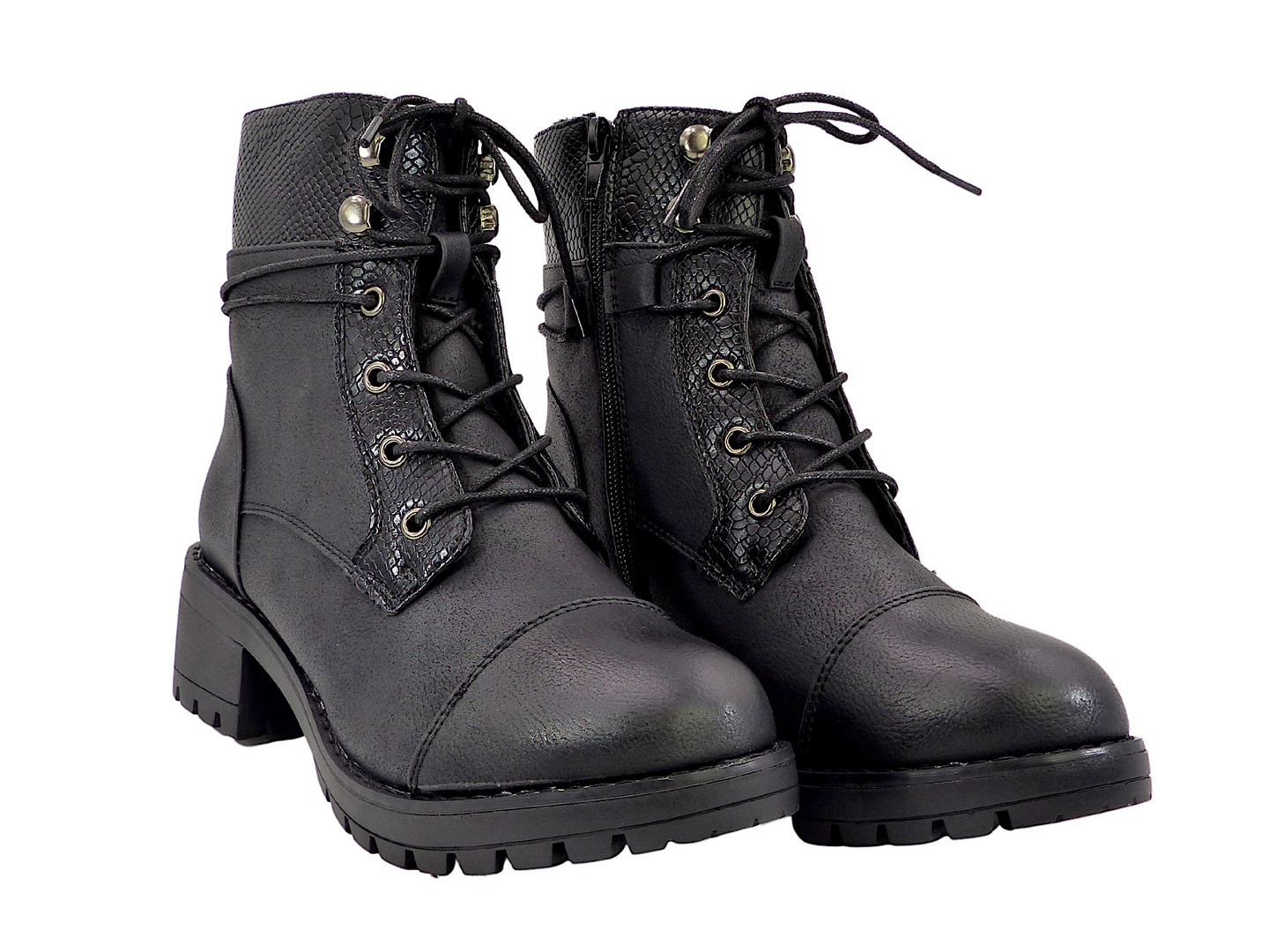 Boots à lacets en simili cuir Camille Noir - Boots / Bottines / Bottes