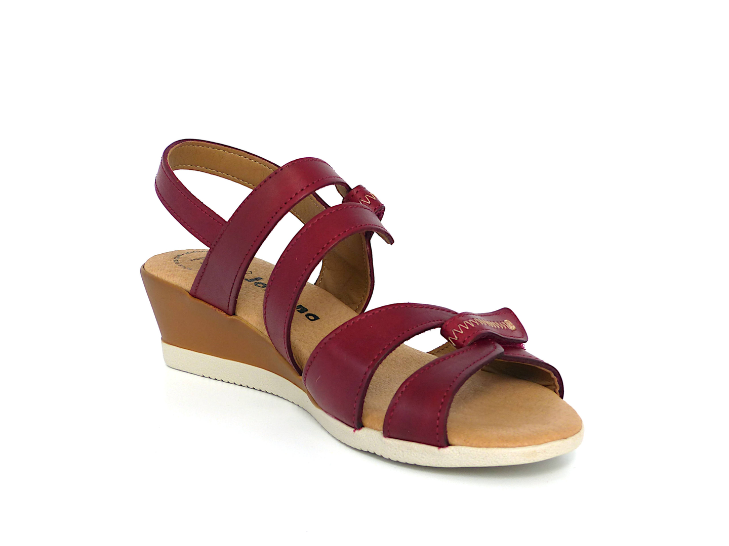sandales cuir rouge femme