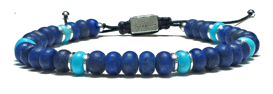 Bracelet-Homme-Perles-Lapis-Lazuli-Turquoise-Kingman