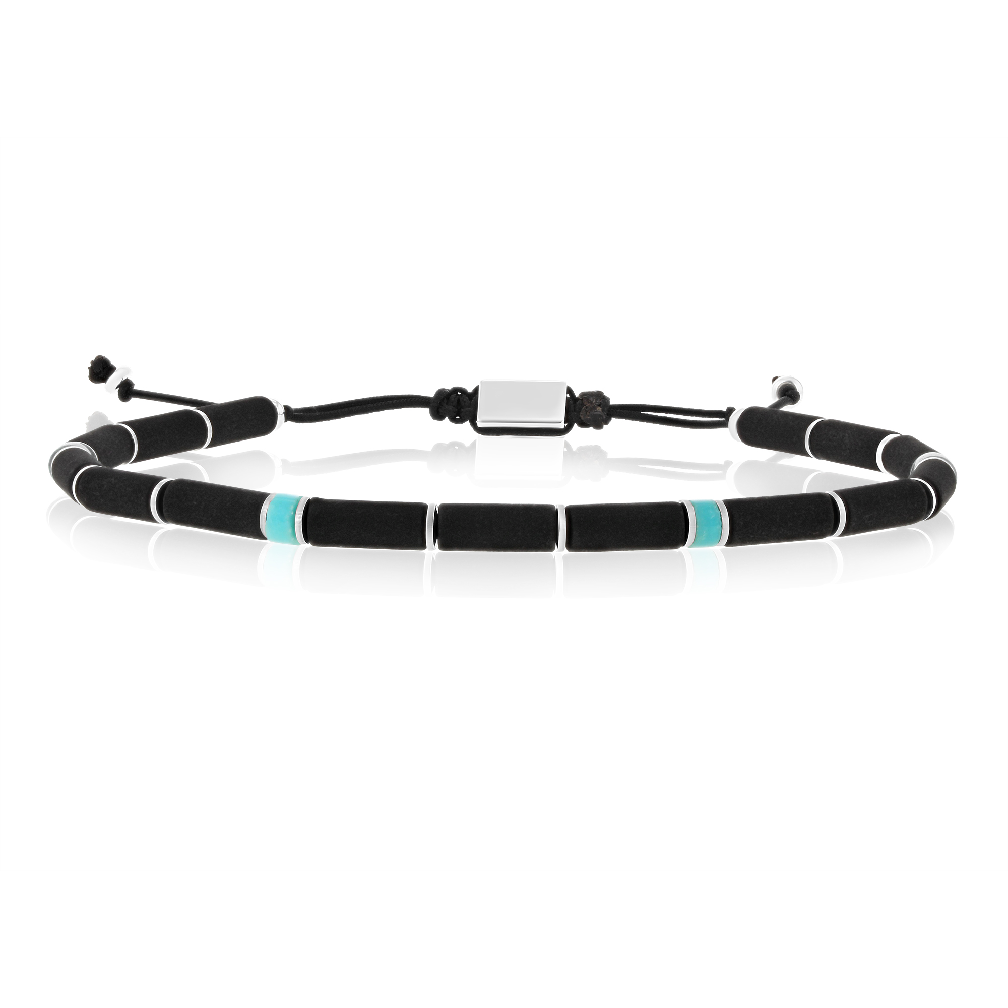 Bracelet homme - Turquoise Africaine et Pierre de Lave alternées