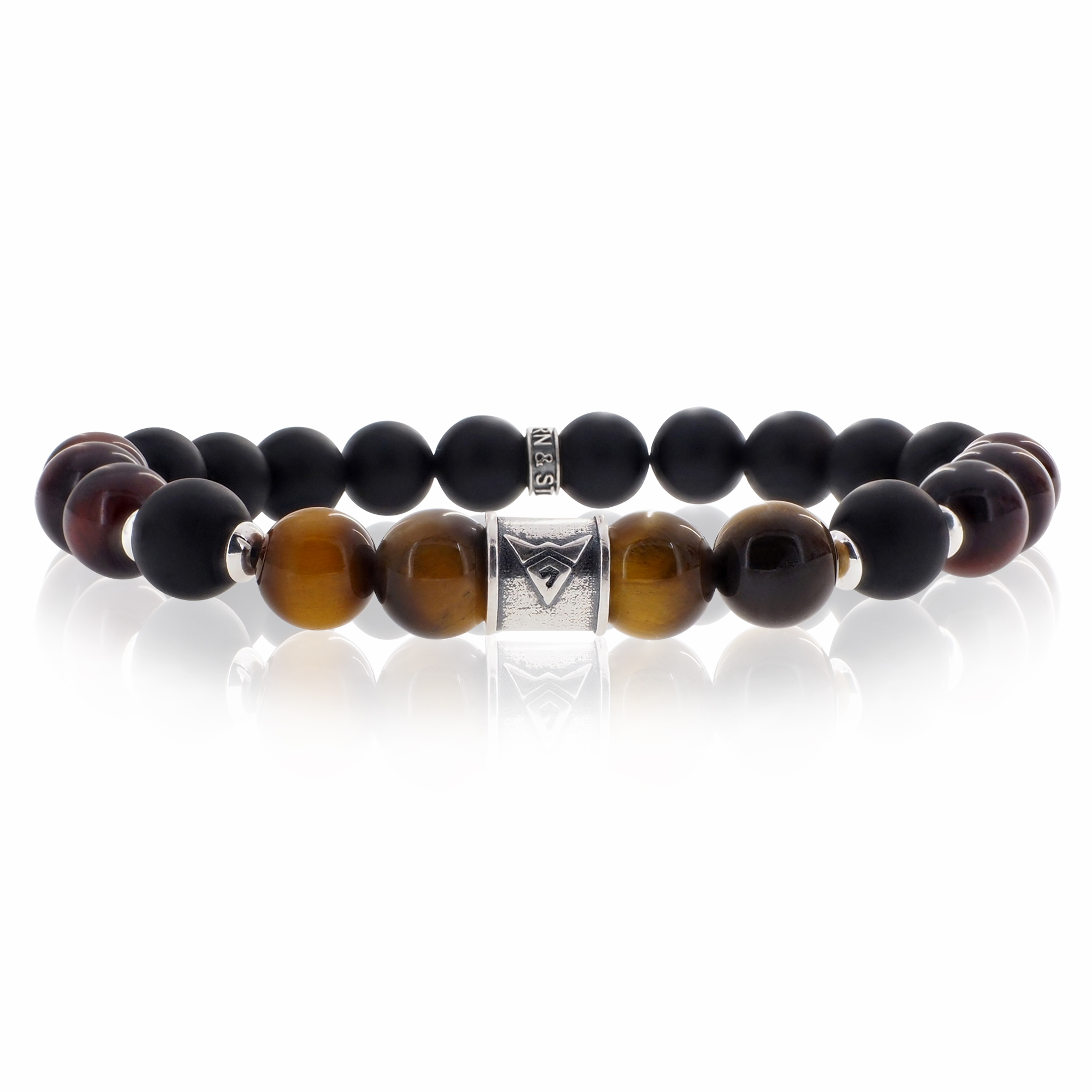 Bracelet Homme Oeil de Tigre & Taureau - 8mm