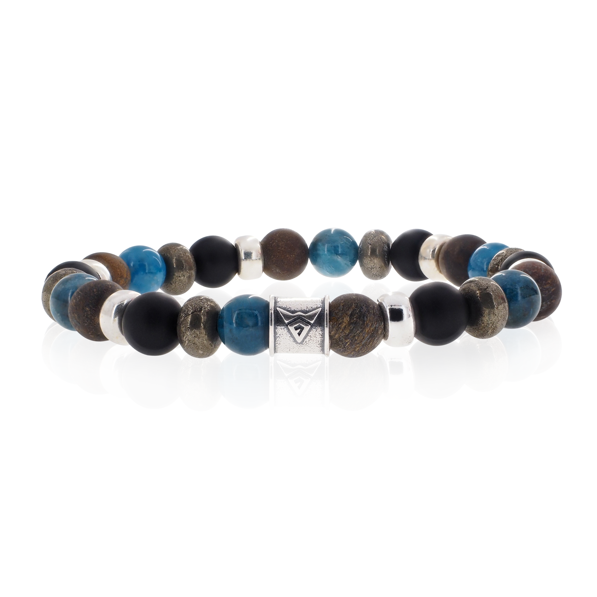 Bracelet Homme Pierres & Argent - Apatite 8mm