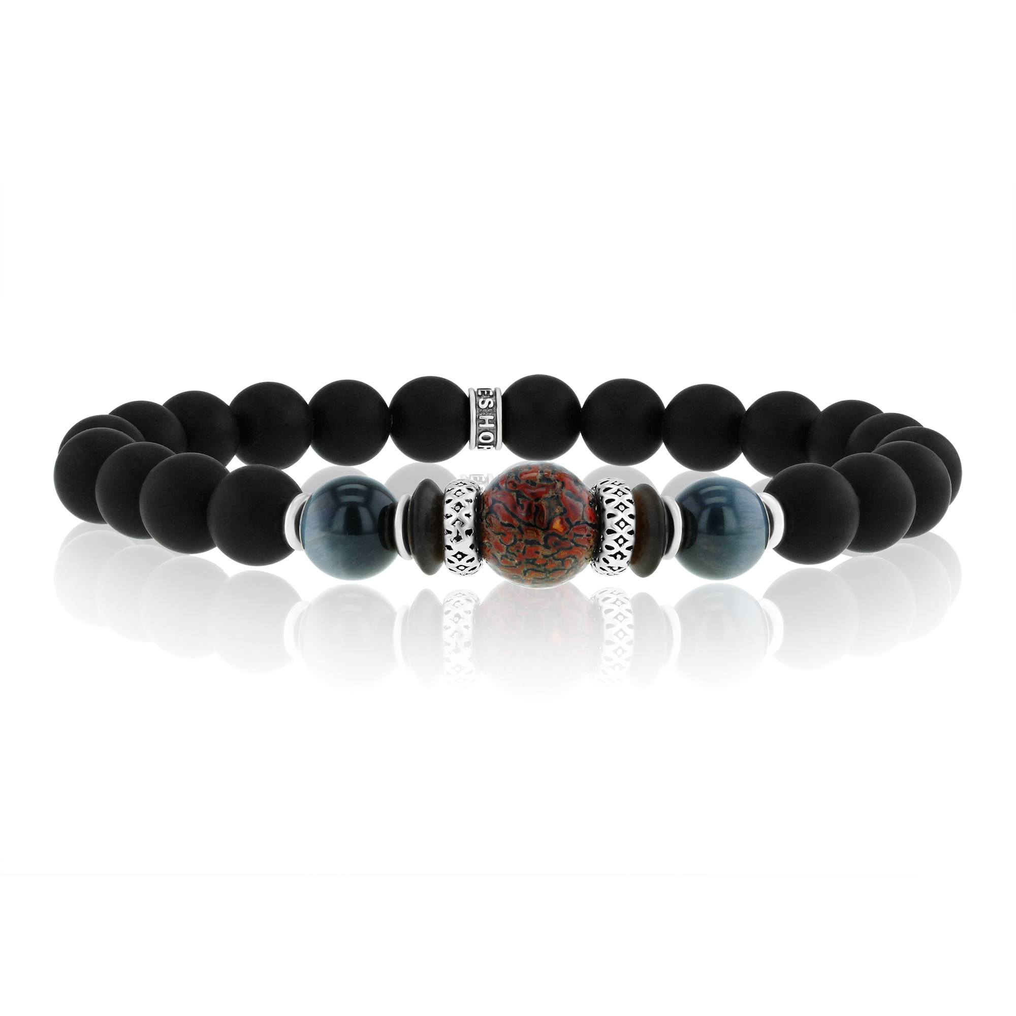 bracelet-homme-os-de-dinosaure-10mm-rouge-elastique-copie