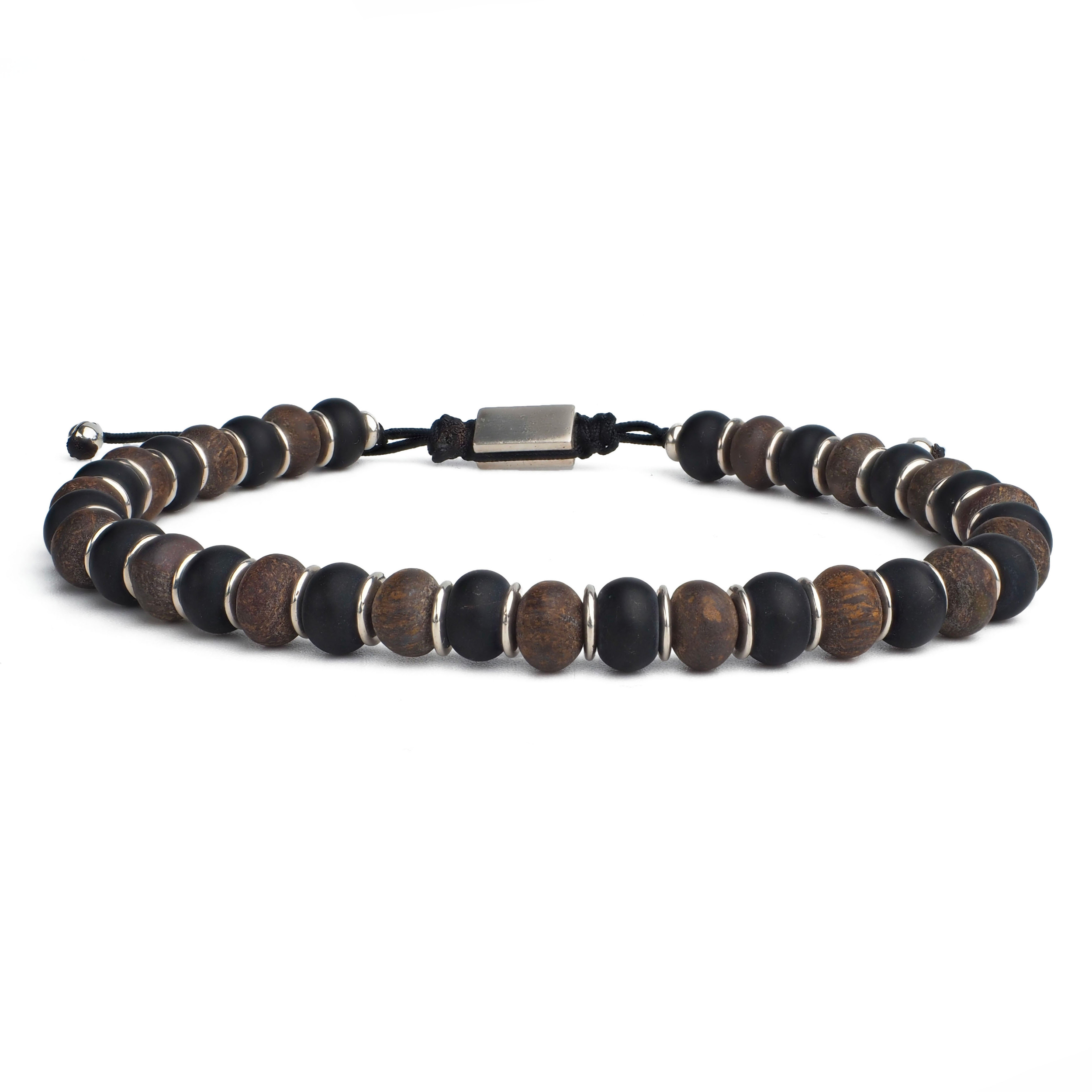 Bracelet Homme Bronzite & Onyx