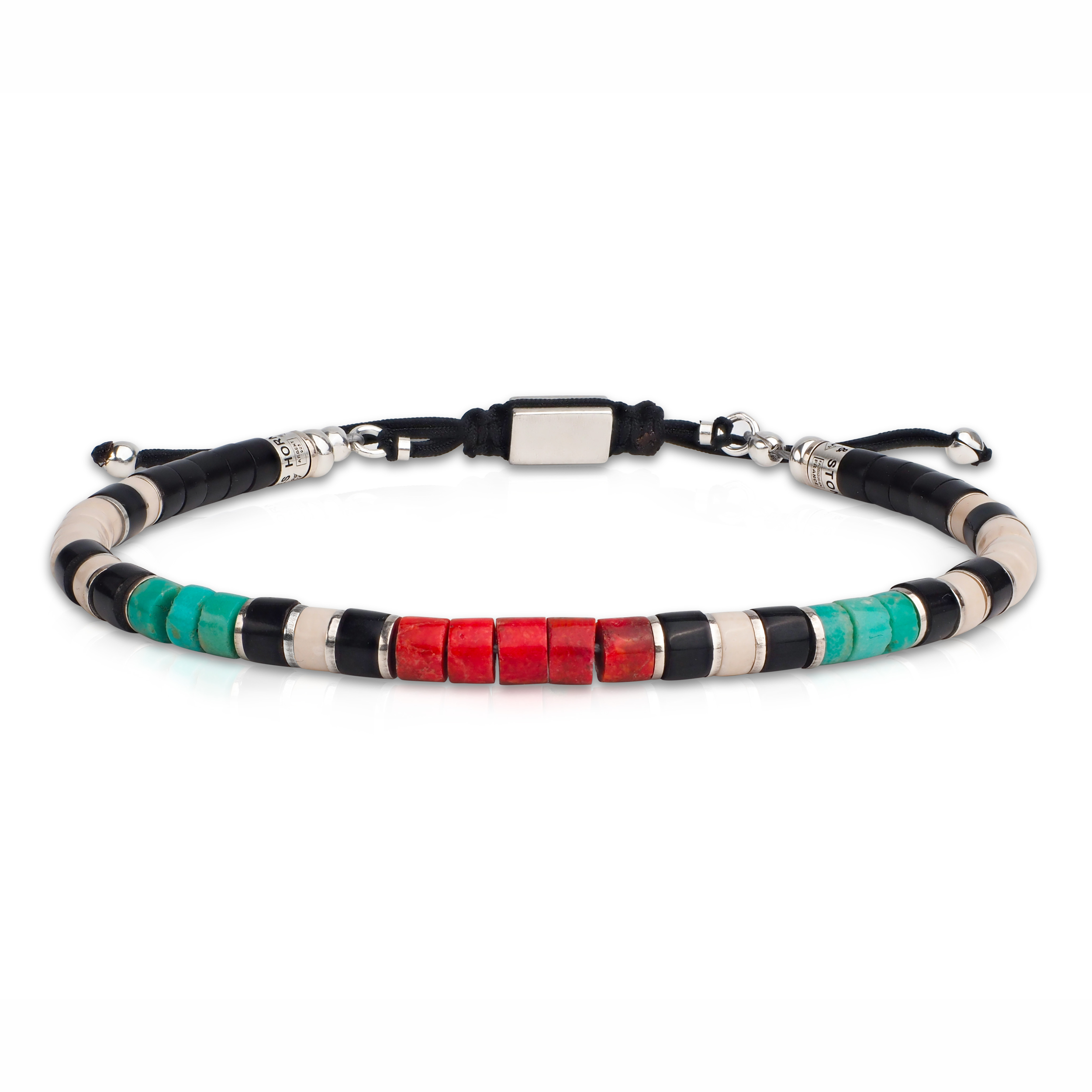 Bracelet Homme Turquoise & Corail - Zuni 4mm