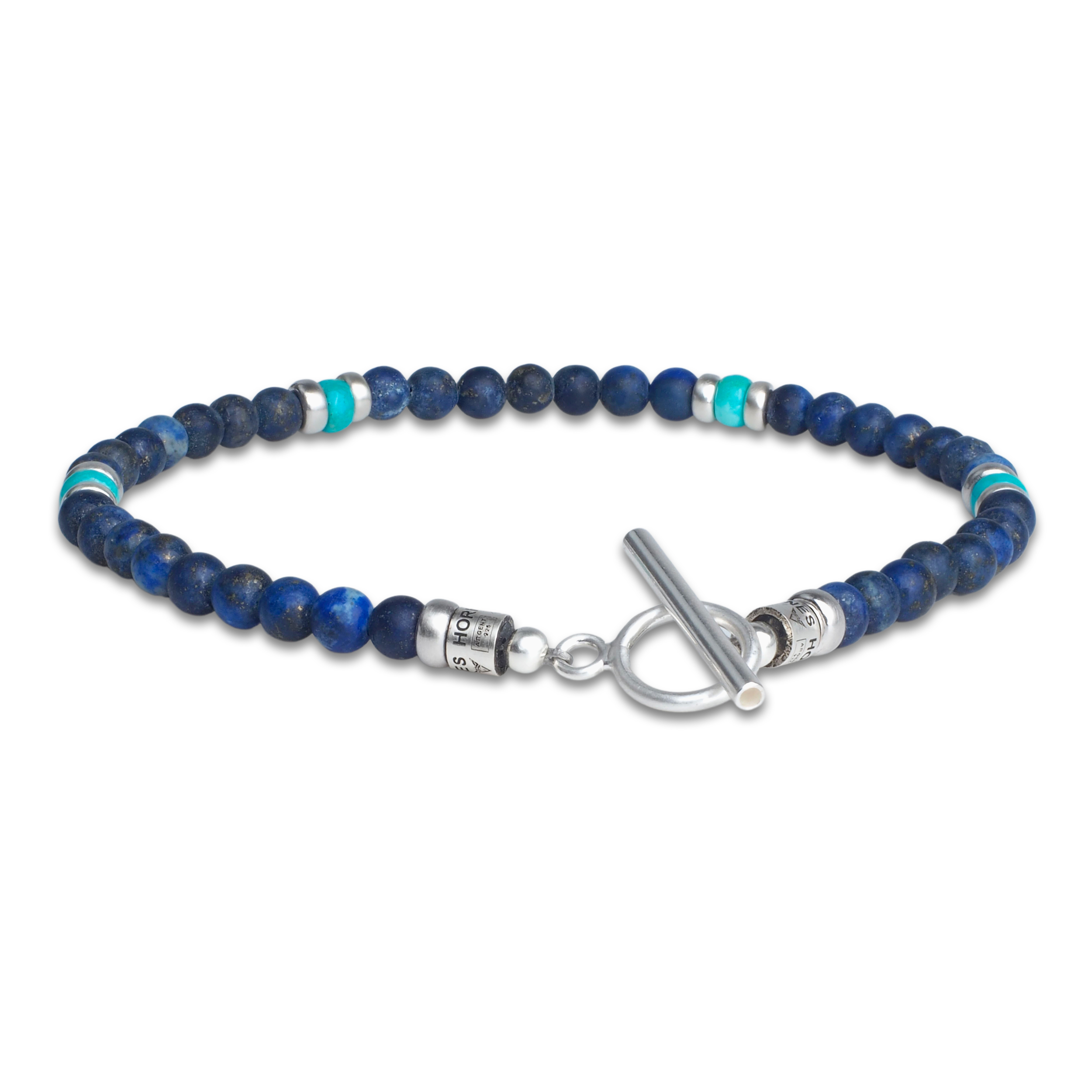 Bracelet Homme Turquoise et Lapis Lazuli 4mm