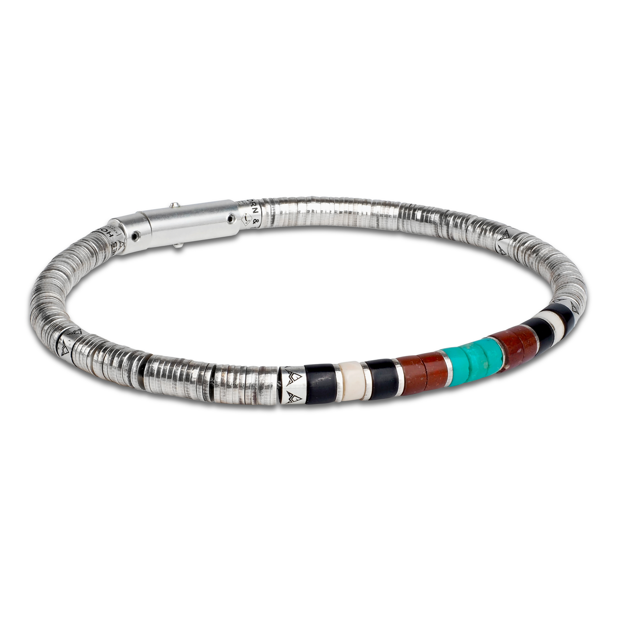 bracelet homme argent et turquoise