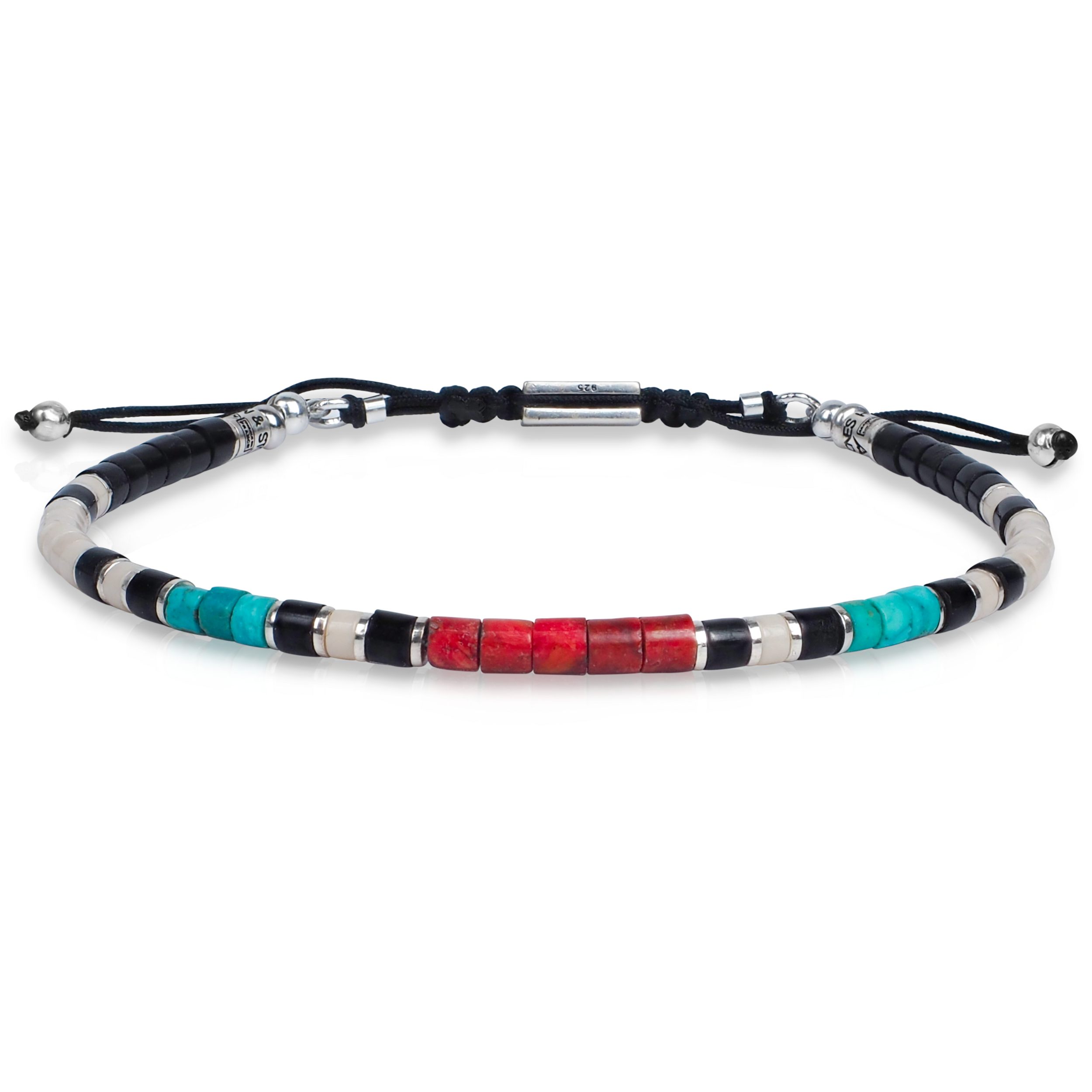 Bracelet Homme Turquoise & Corail - Zuni 3mm