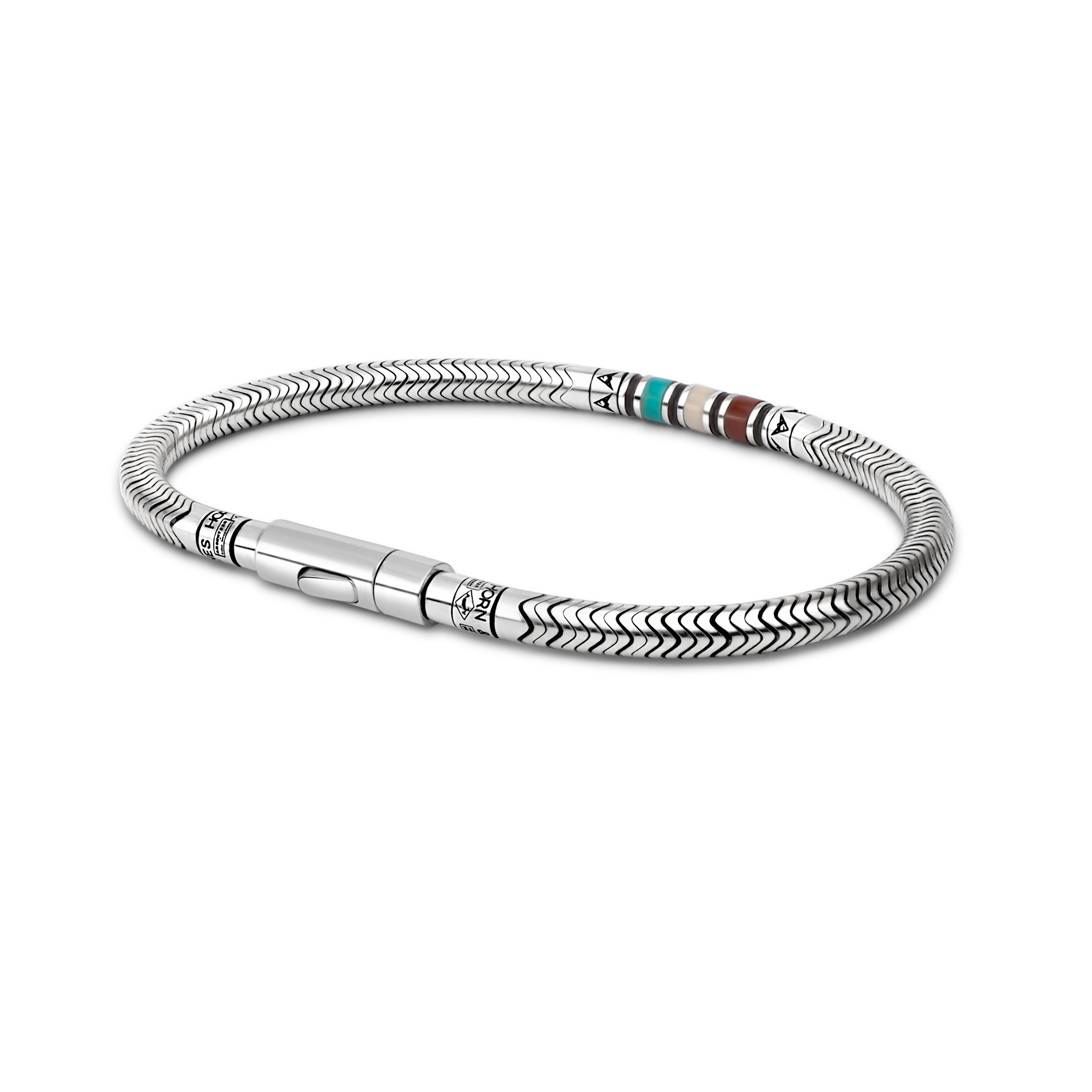 Bracelet homme argent et turquoise