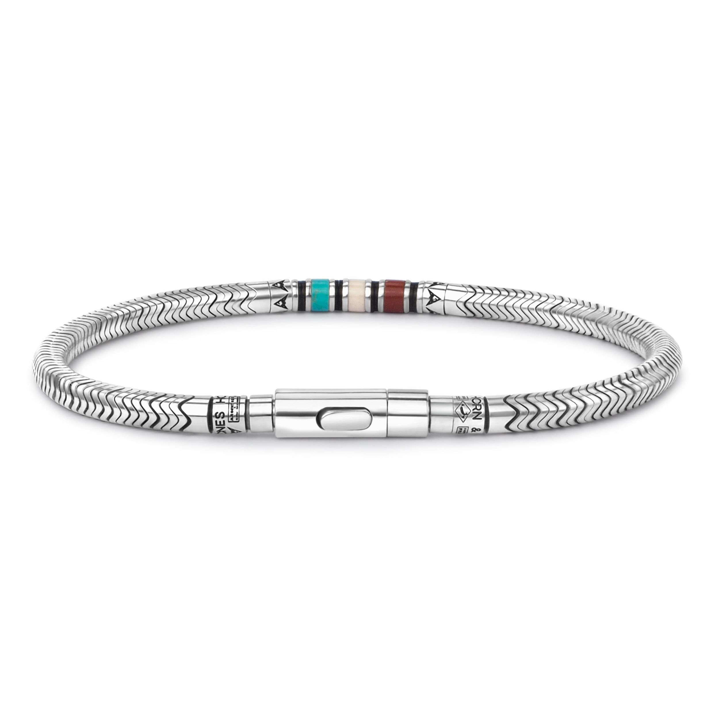 Bracelet homme turquoise et argent