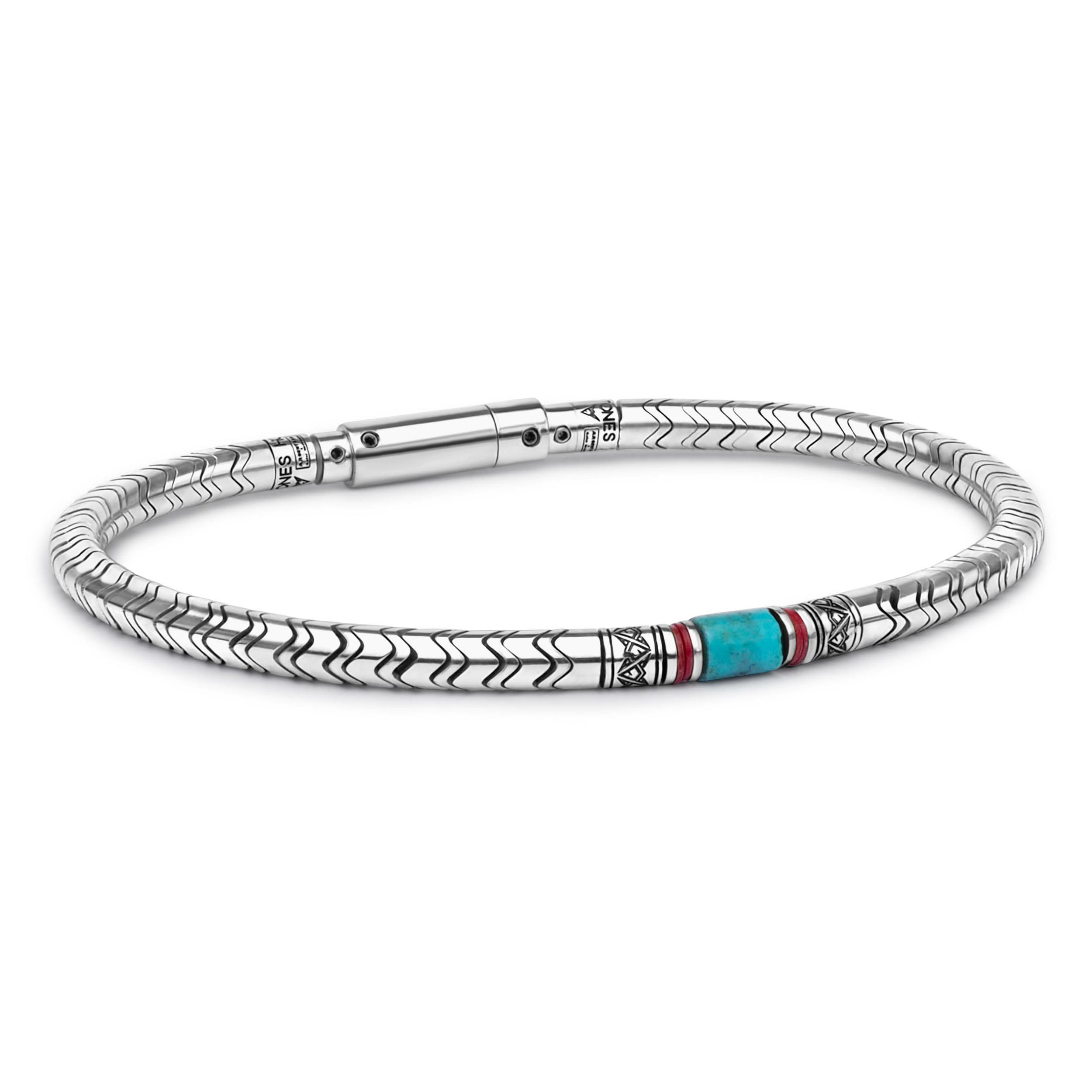 Bracelet homme turquoise et argent