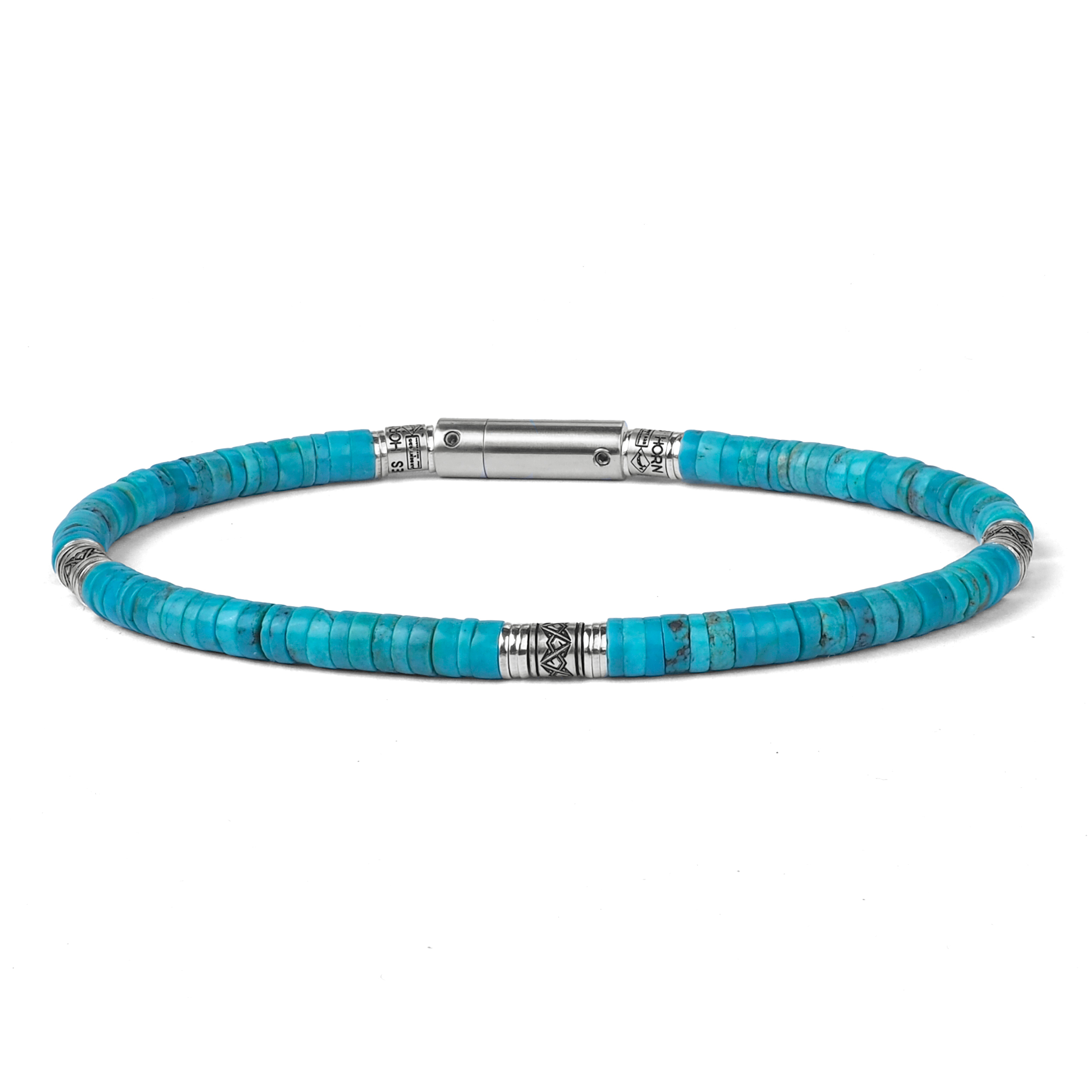 bracelet homme turquoise et argent