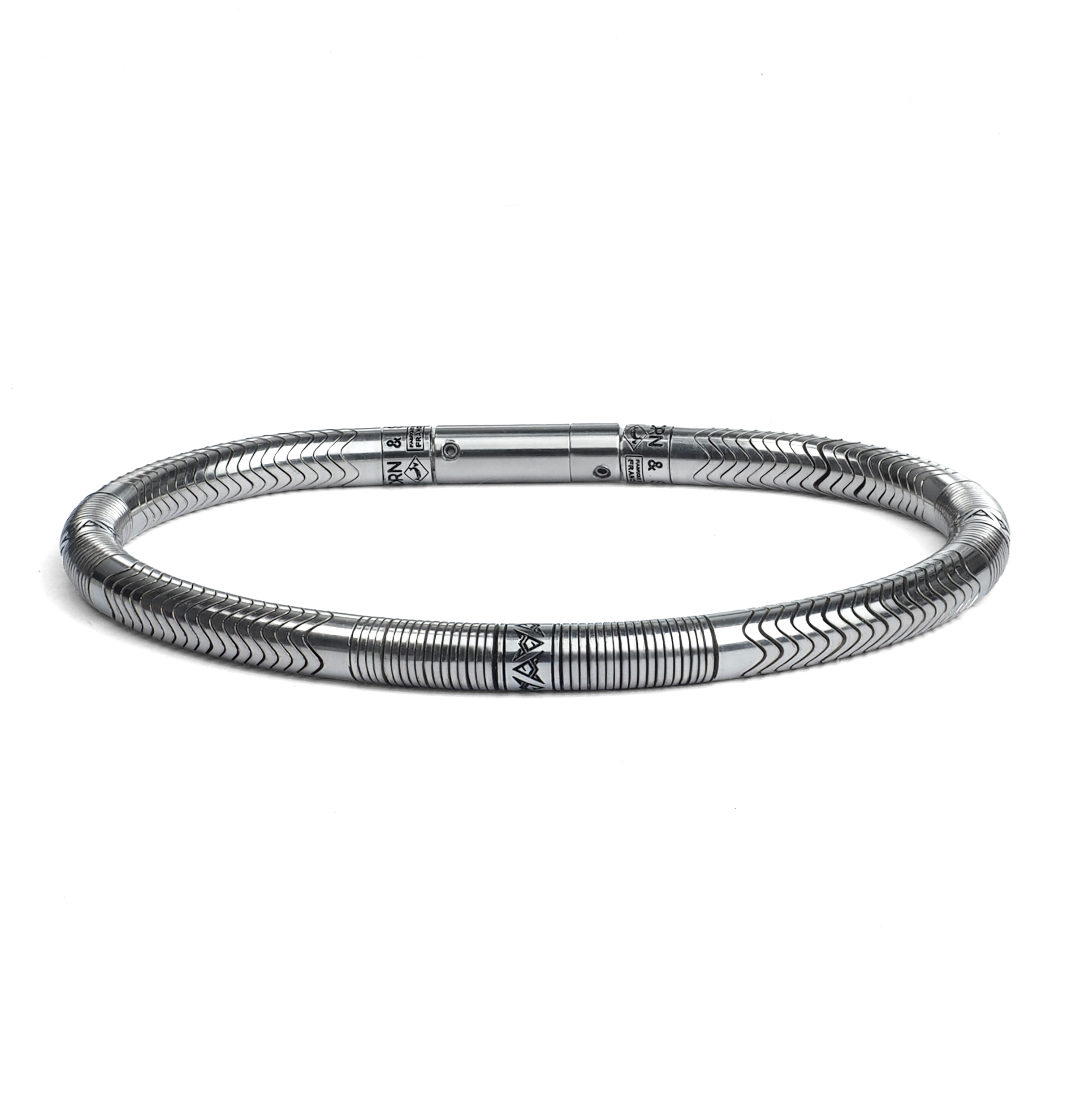 Bracelet en Argent pour Homme Flex Ethnique Horn Stones