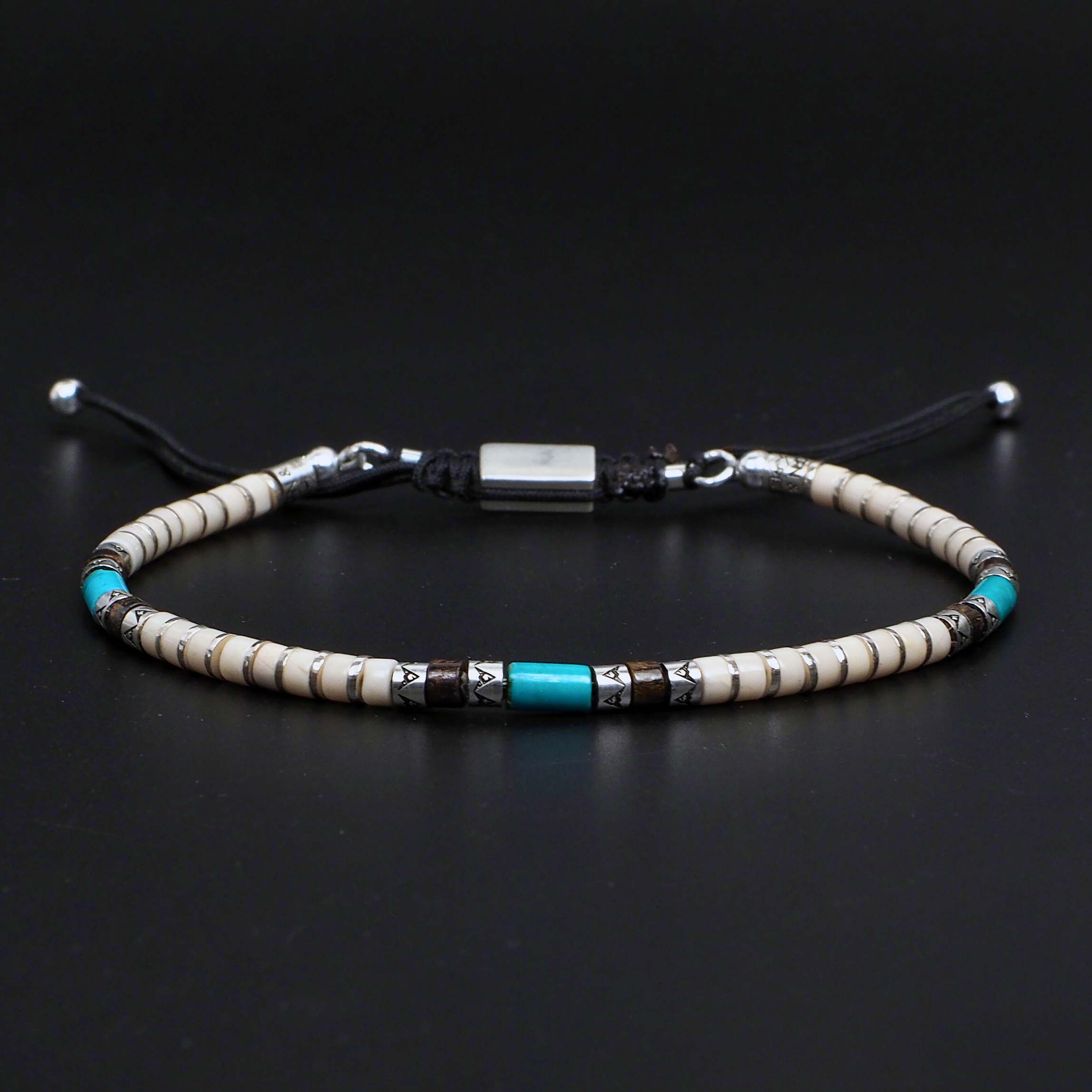 bracelet homme turquoise et argent