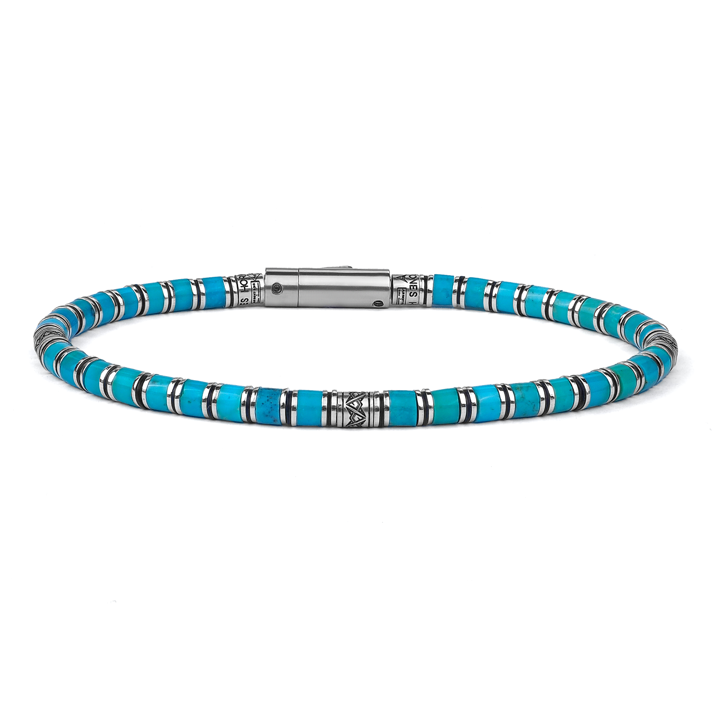 bracelet turquoise et argent pour homme