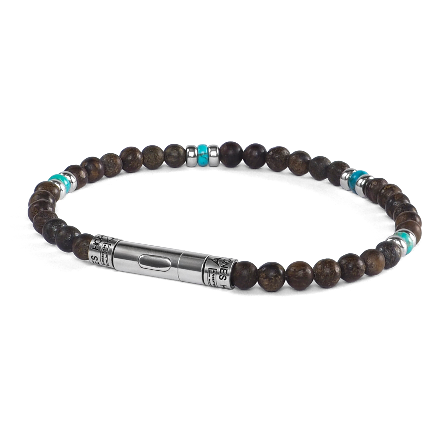 bracelet homme en turquoise et bronzite