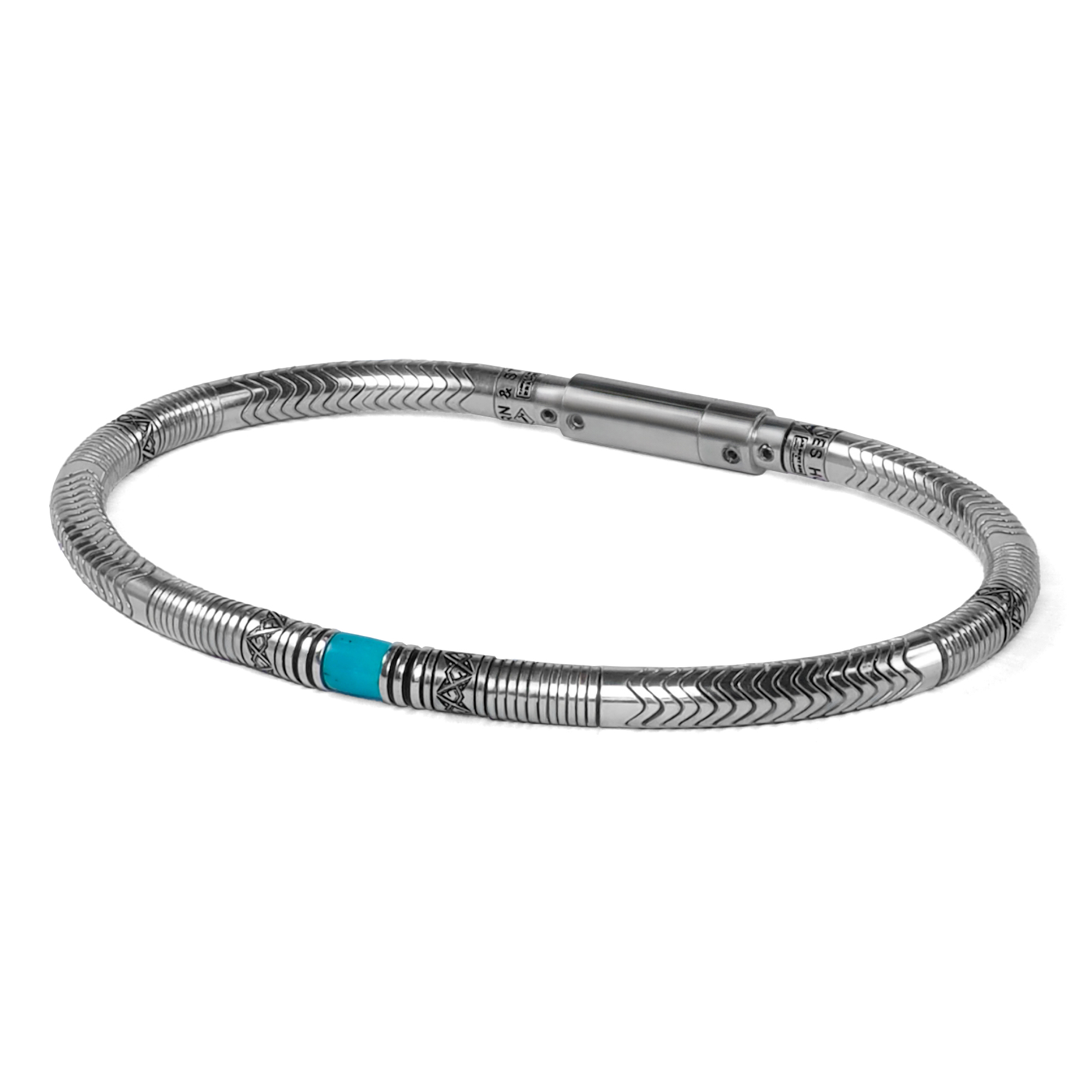 bracelet en argent et turquoise pour homme