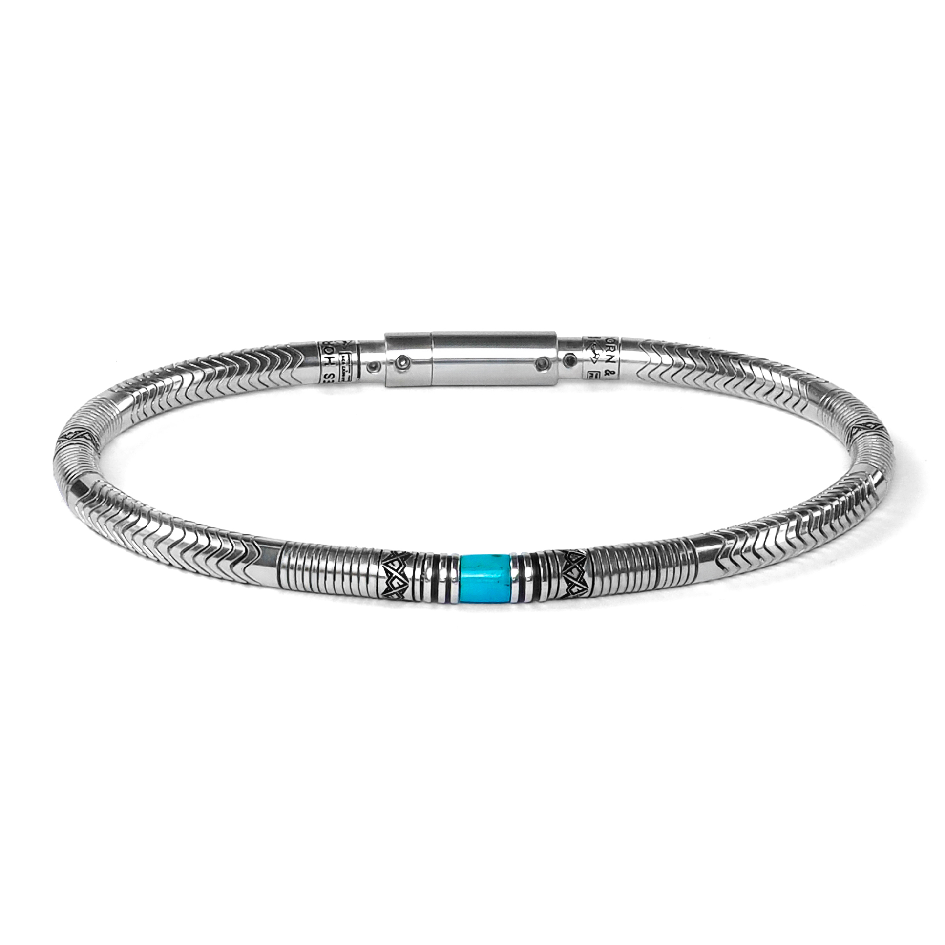 bracelet homme turquoise et argent
