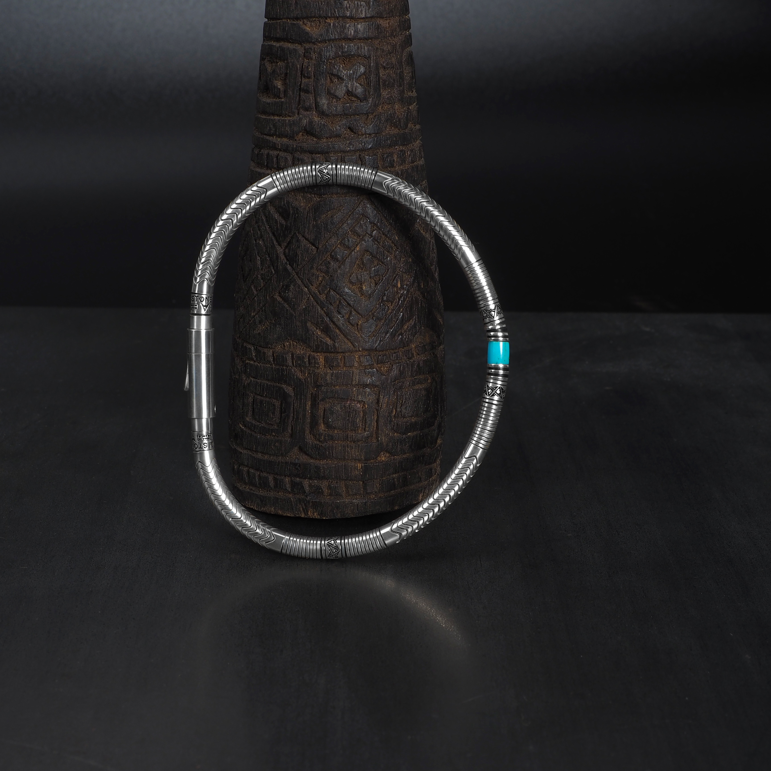 bracelet homme turquoise et argent
