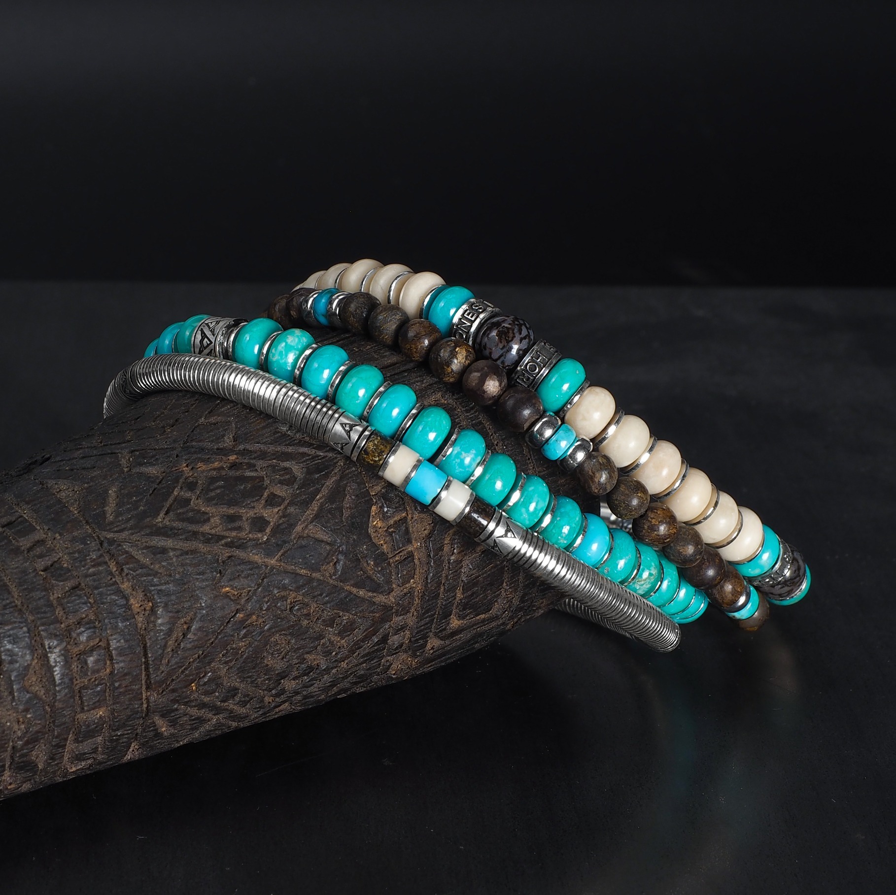 bracelets homme argent et turquoise authentique