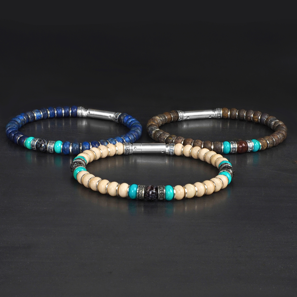 bracelet turquoise et argent pour homme