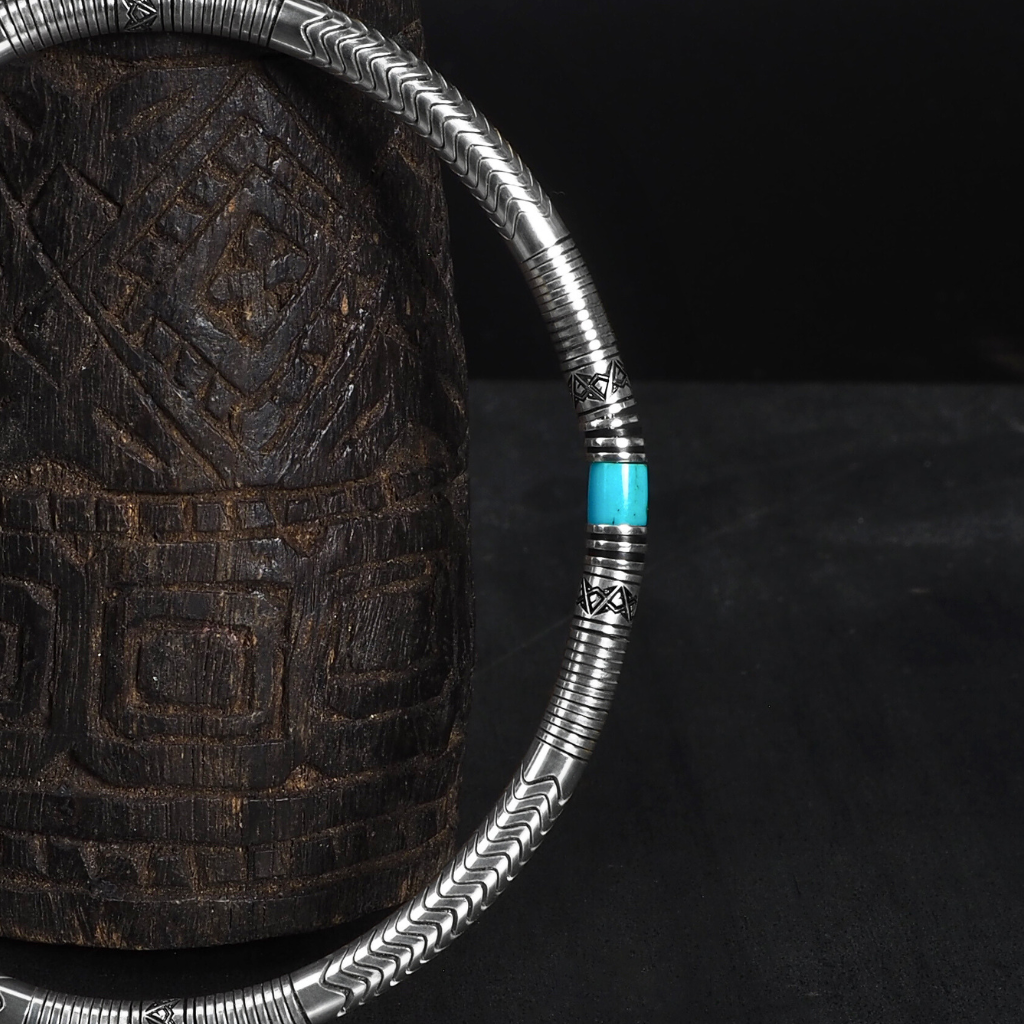 bracelet turquoise et argent pour homme