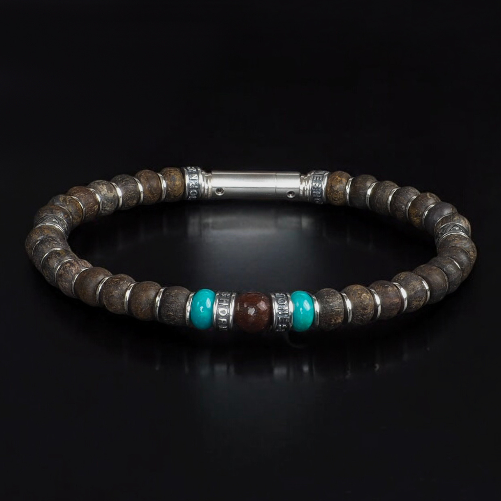 bracelets en pierres fine et argent pour homme