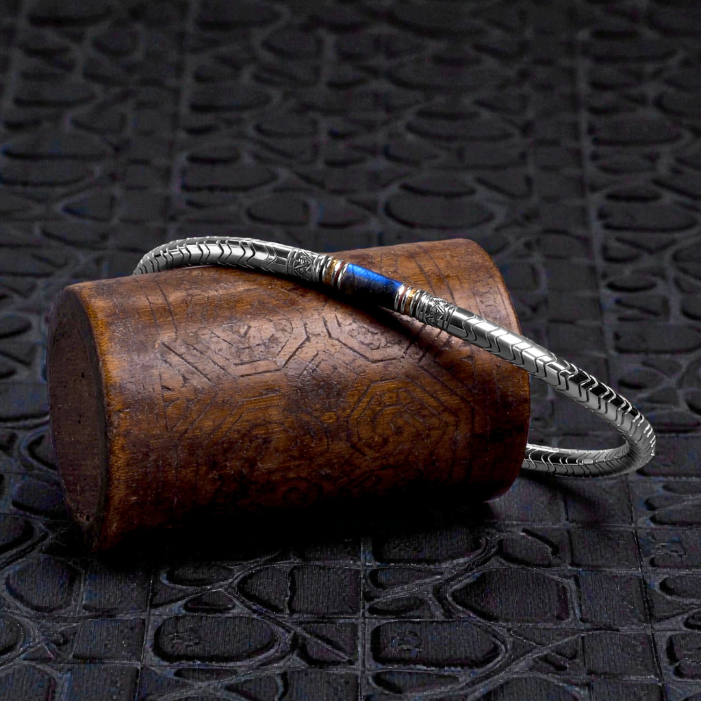 racelet homme en argent et labradorite