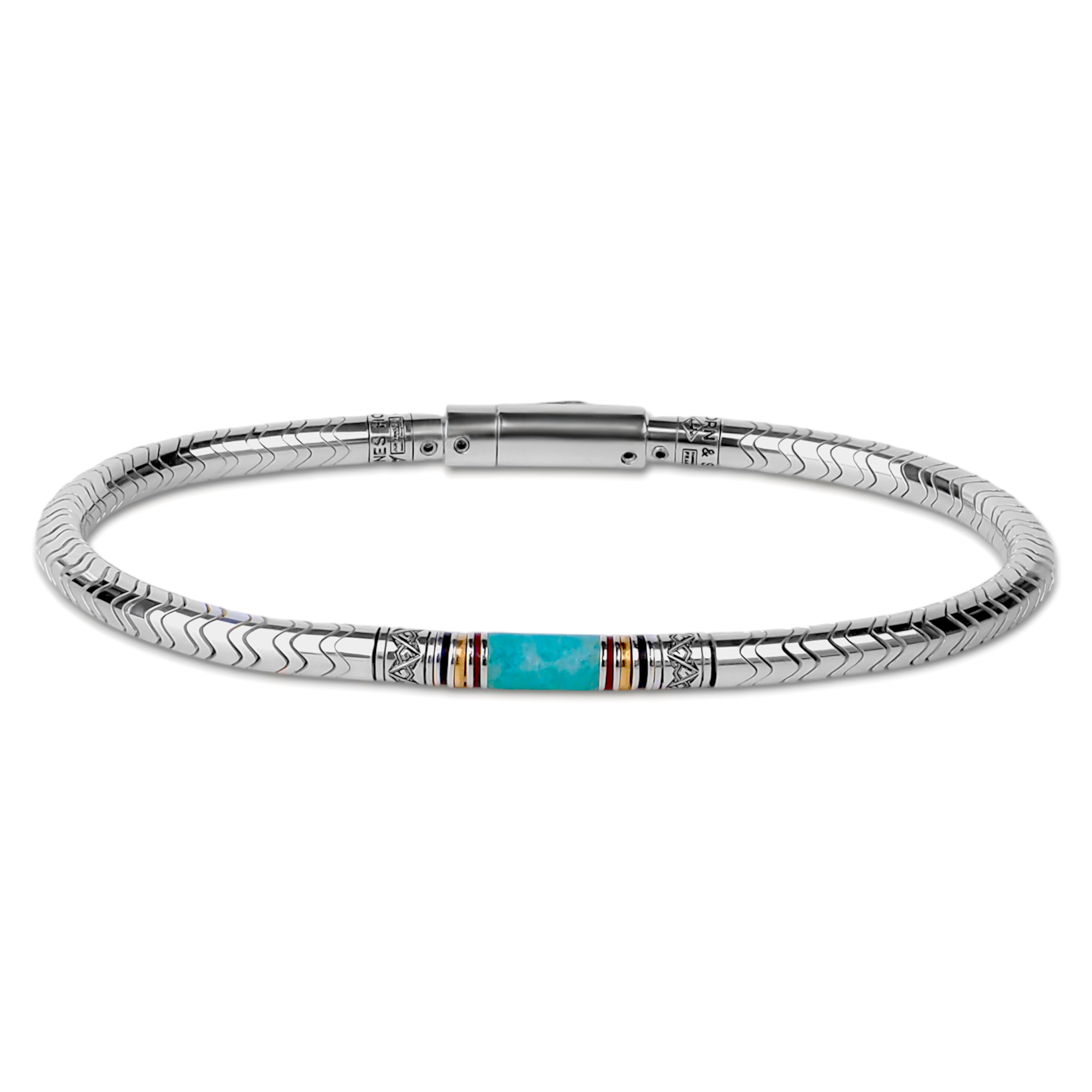 Bracelet homme en argent et amazonite