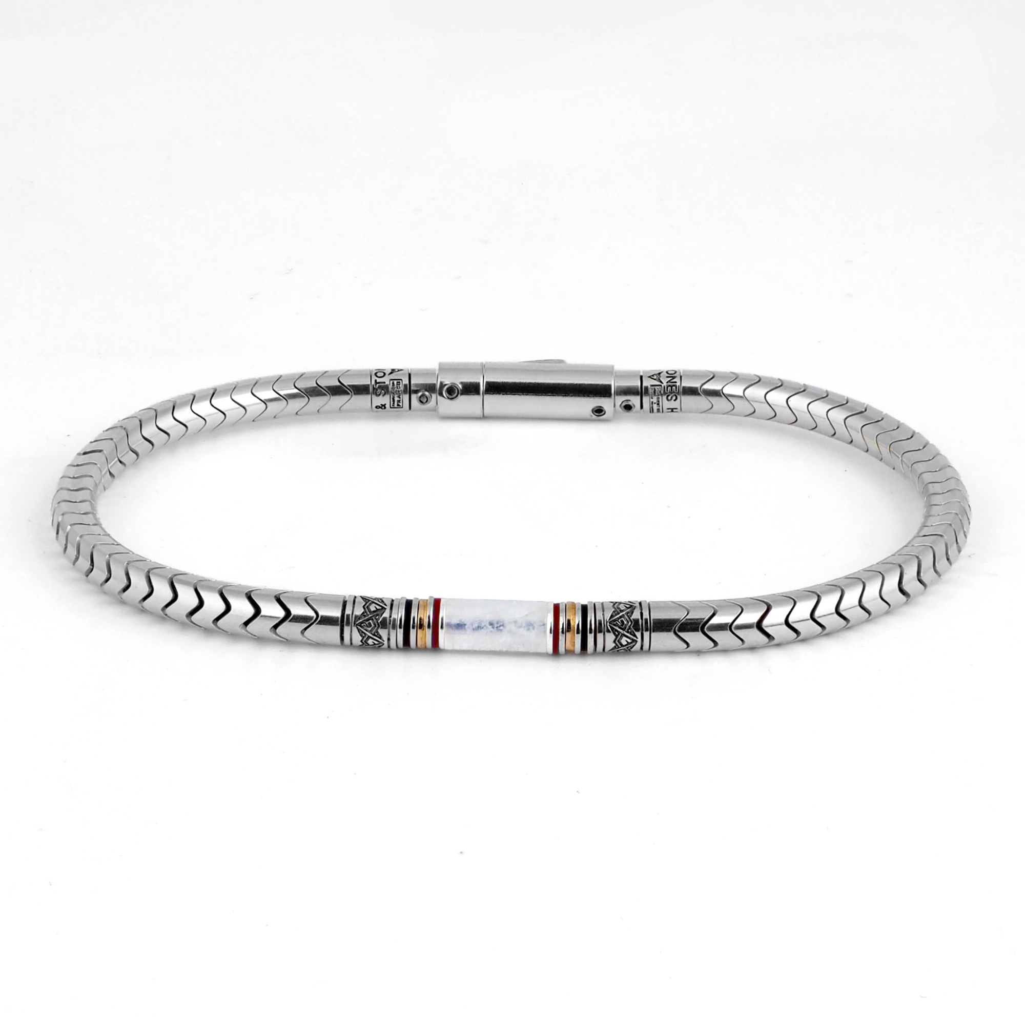 bracelet en argent et pierre de lune pour homme