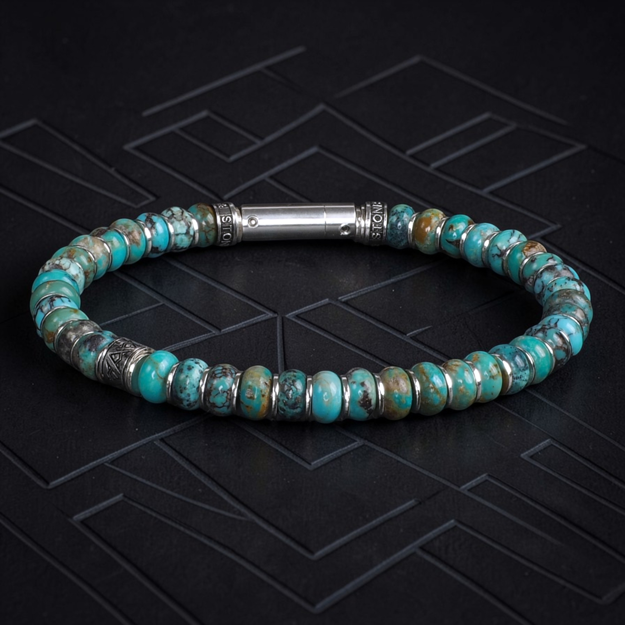 bracelet en turquoise kingman pour homme