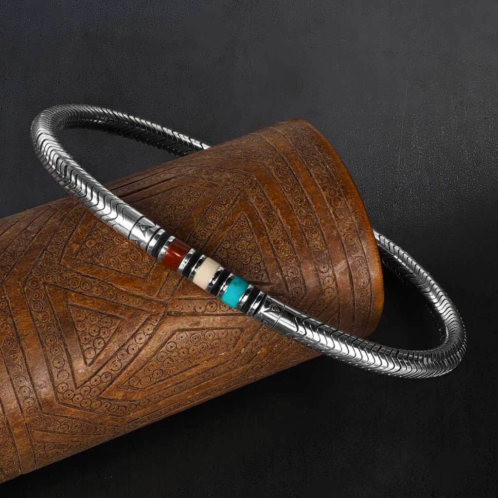 bracelet argent et turquoise pour homme