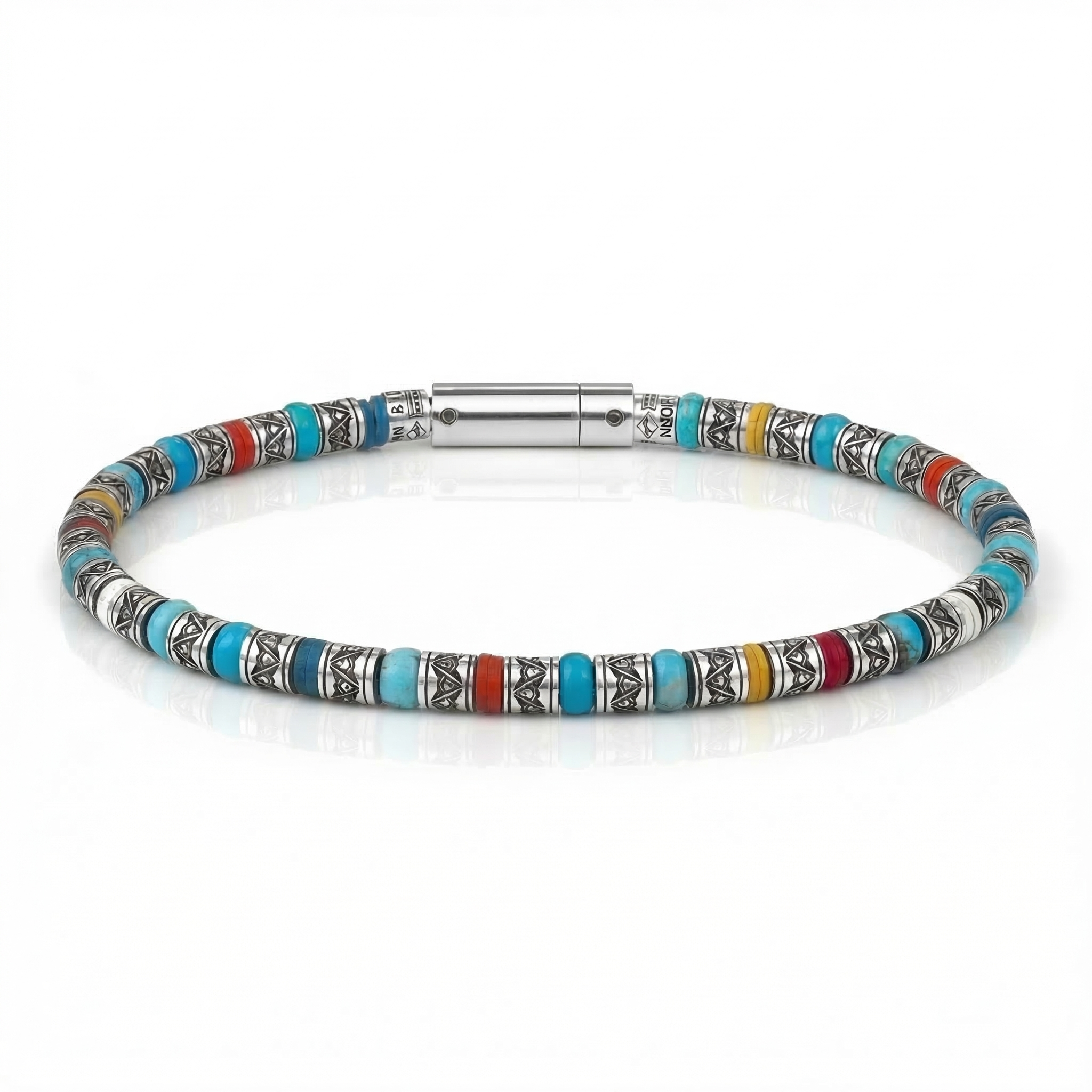 bracelet homme turquoise et argent