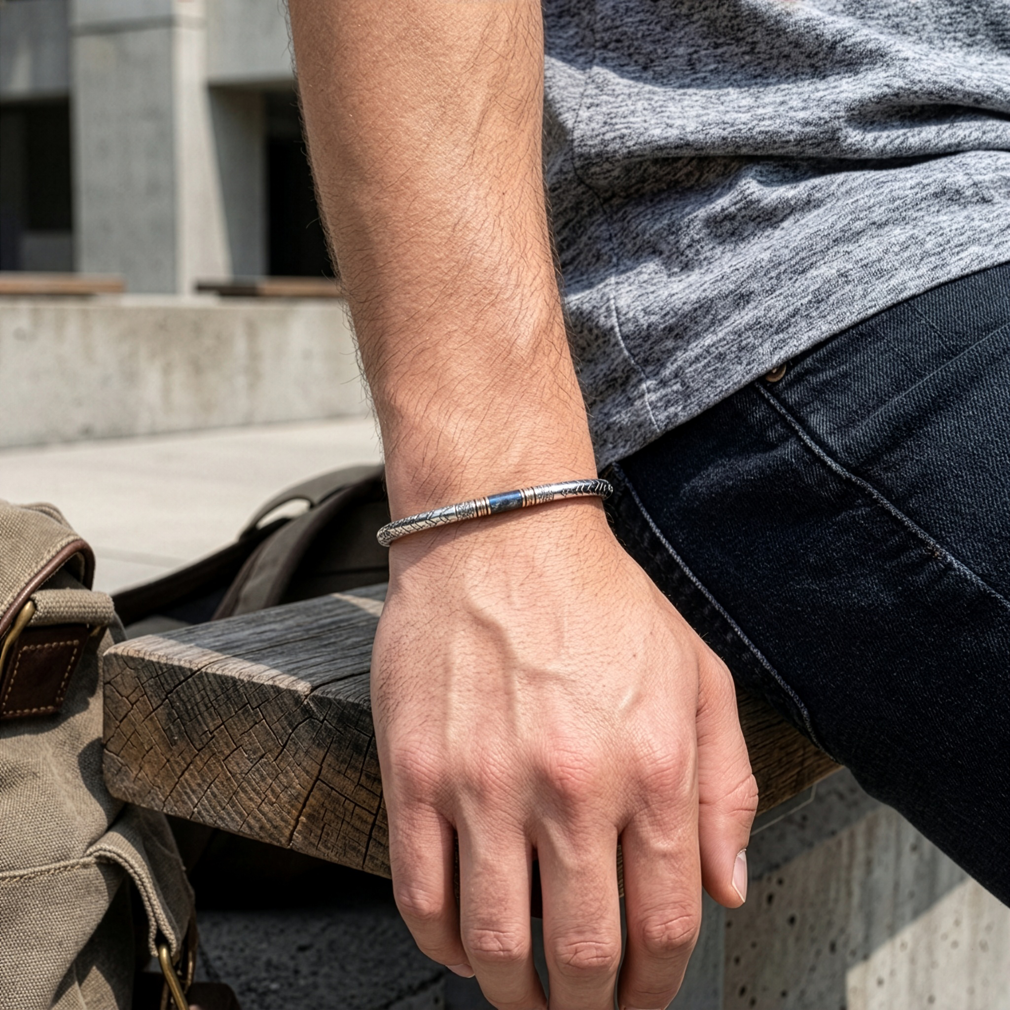 bracelet en labradorite et argent 025 pour homme