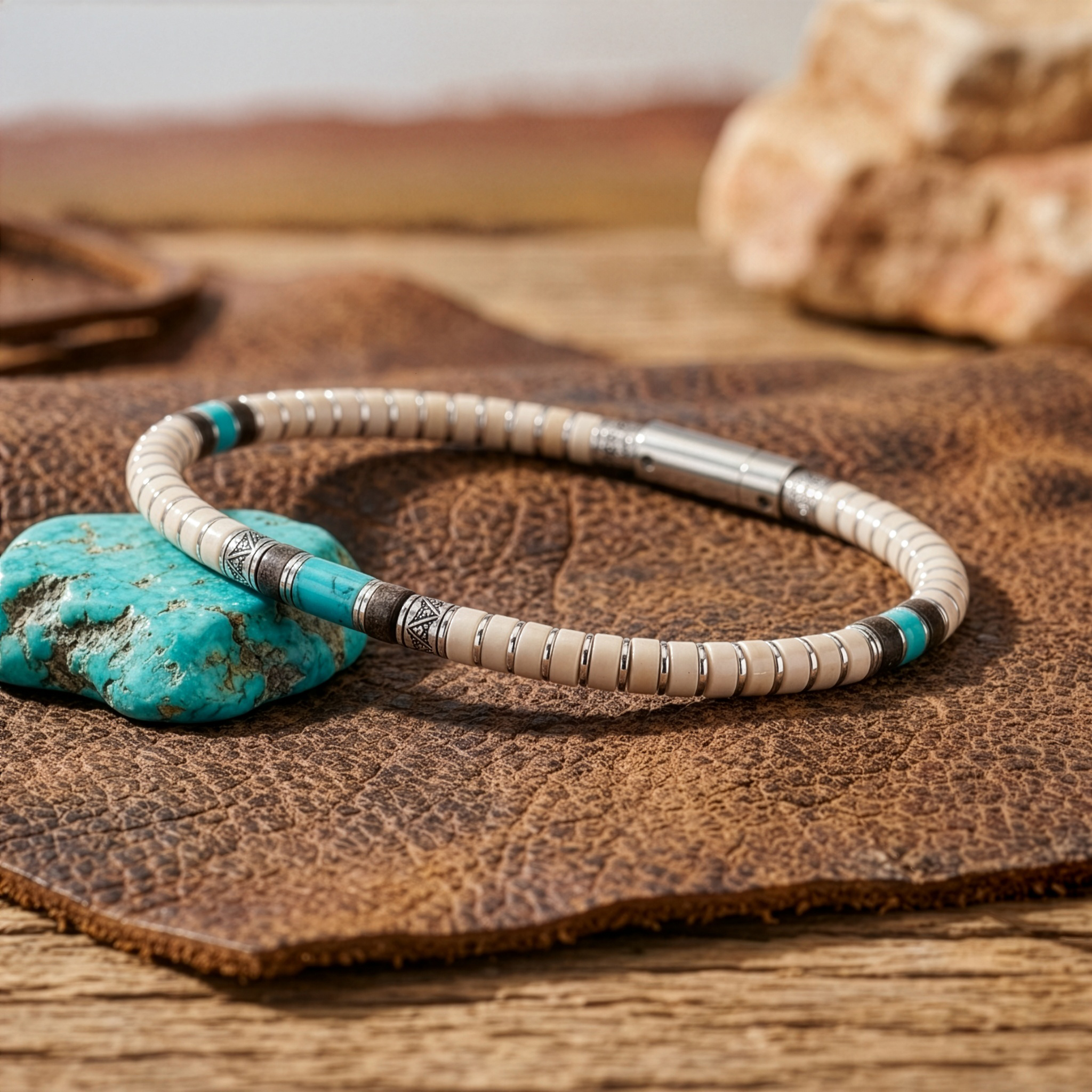 bracelet pierre turquoise et argent