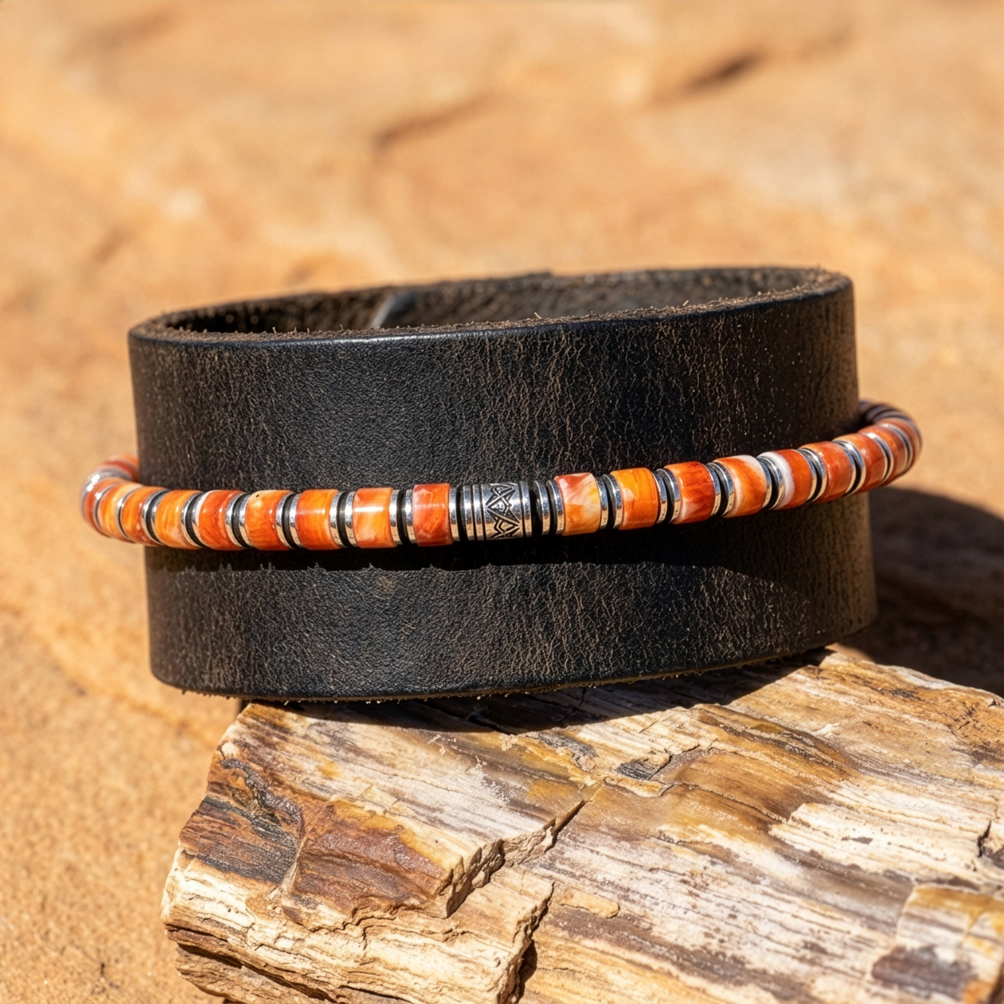 bracelet homme coquillage et argent