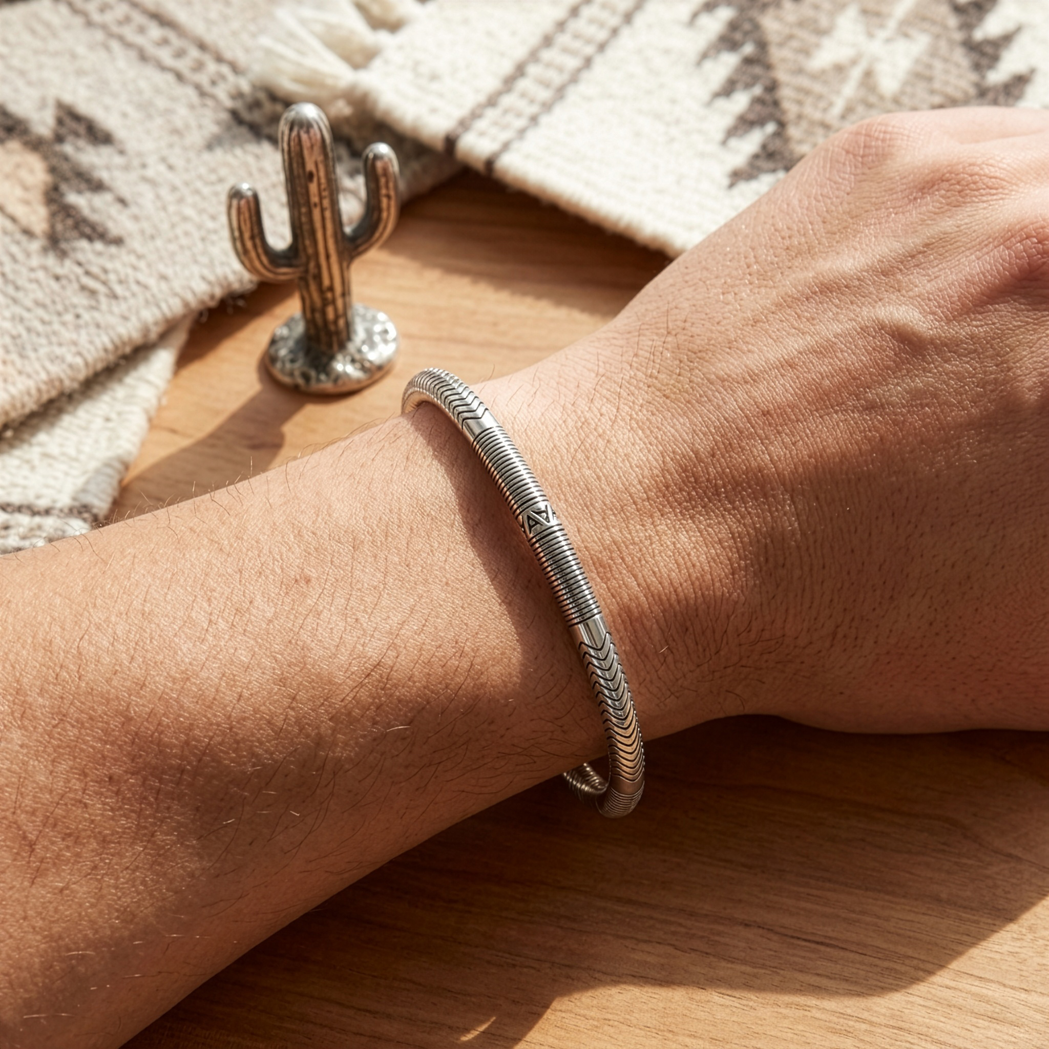 jonc homme en argent massif