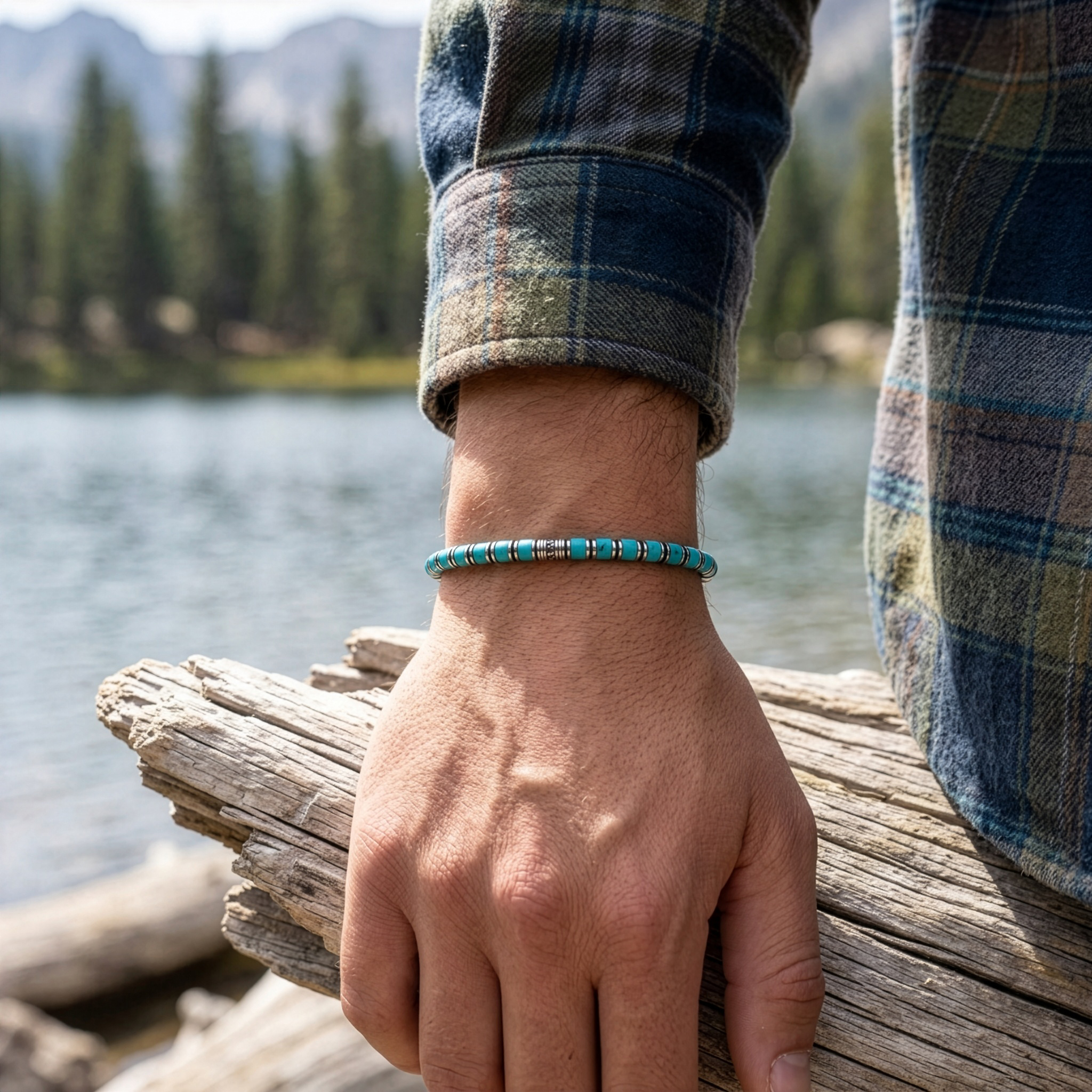 bracelet homme en turquoise kingman