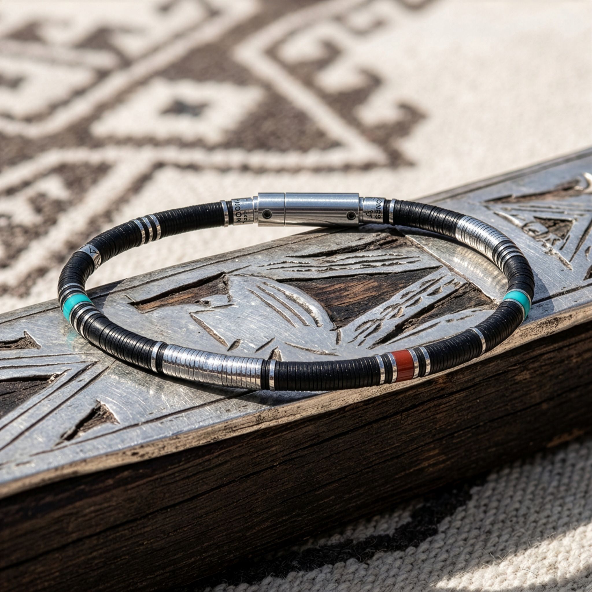 bracelet homme turquoise et argent