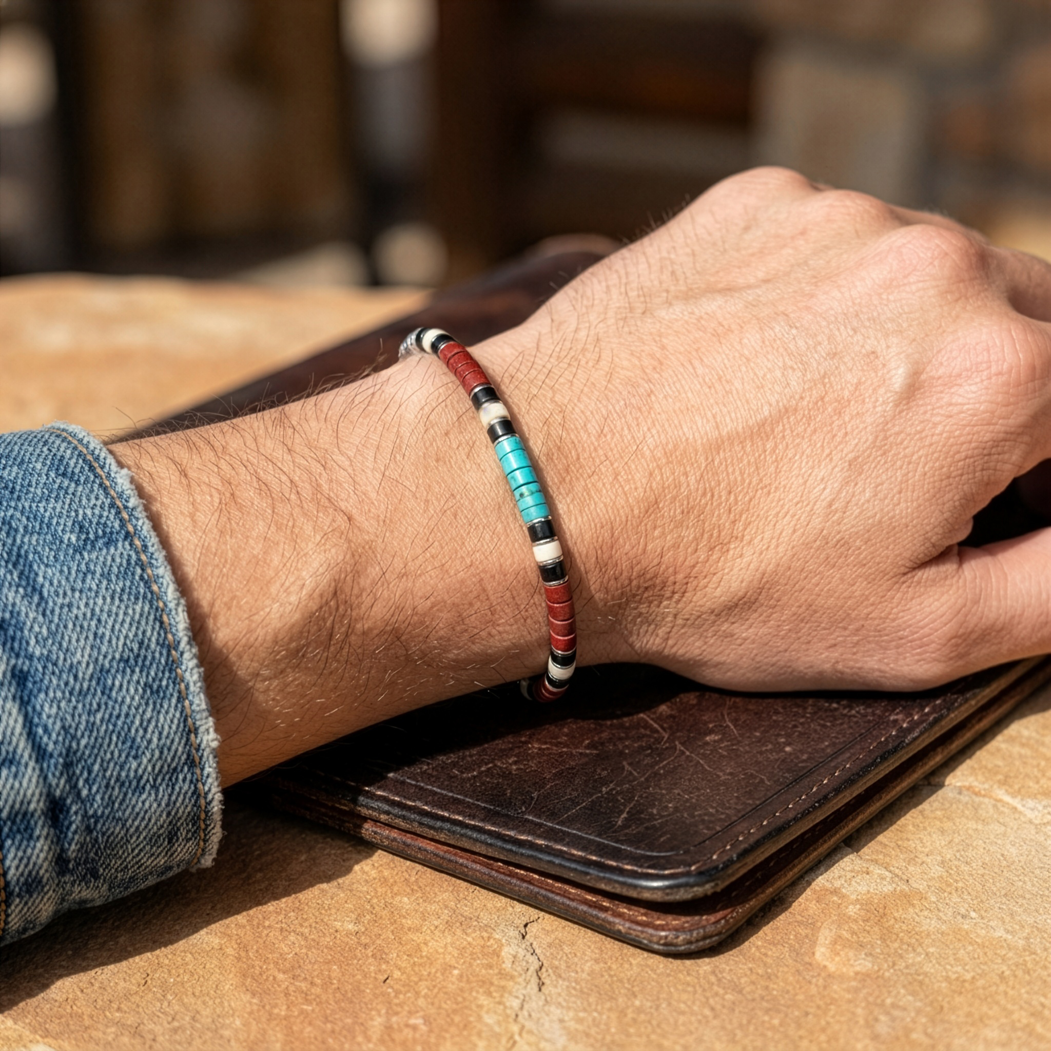 bracelet en turquoise darizona pour homme
