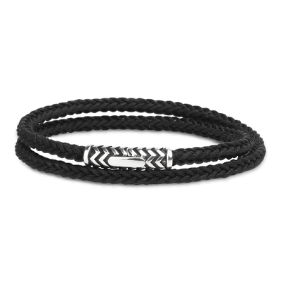 Bracelet homme coton et argent