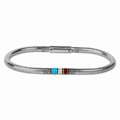 Bracelet homme en argent et turquoise