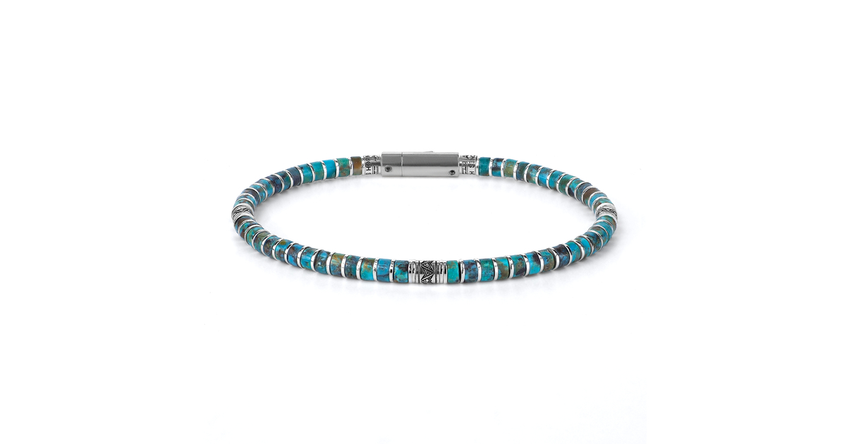 Bracelets perles turquoise et acier - Montres & Bijoux